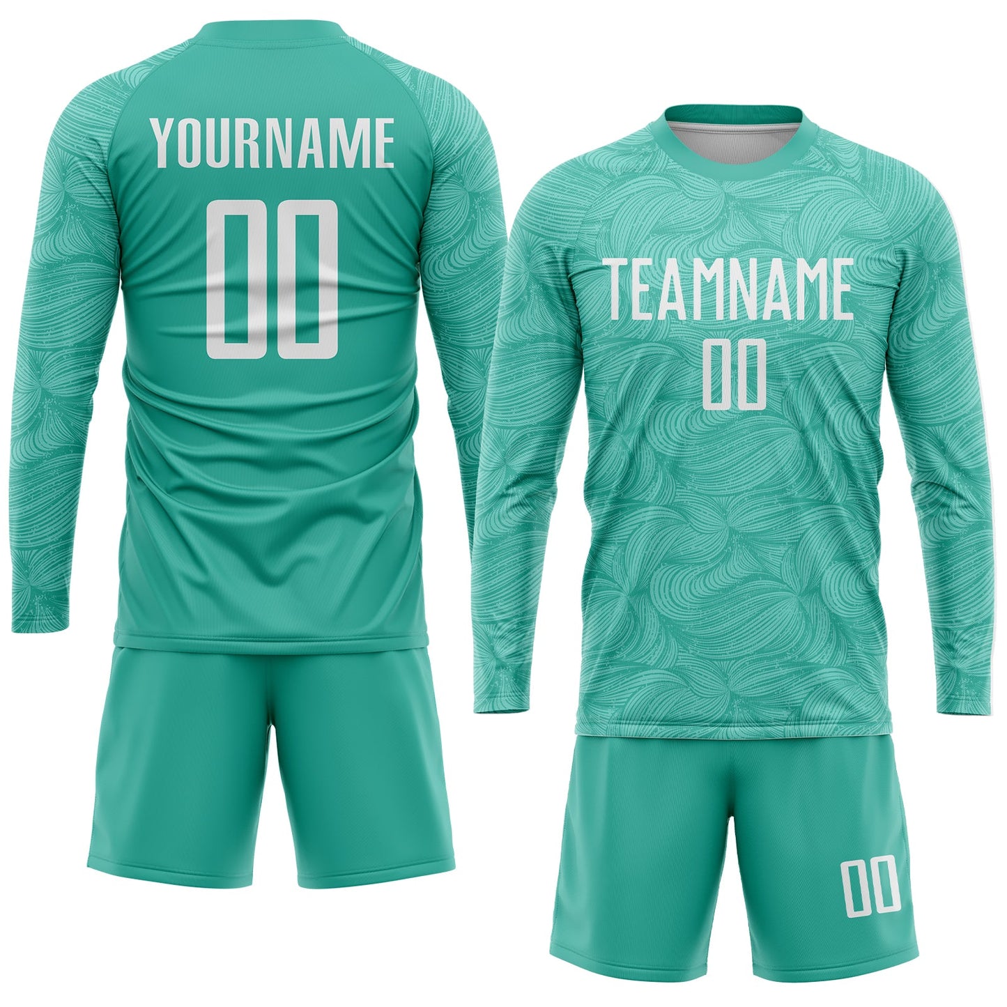 Custom Aqua White Sublimation Soccer Uniform Jersey view 4