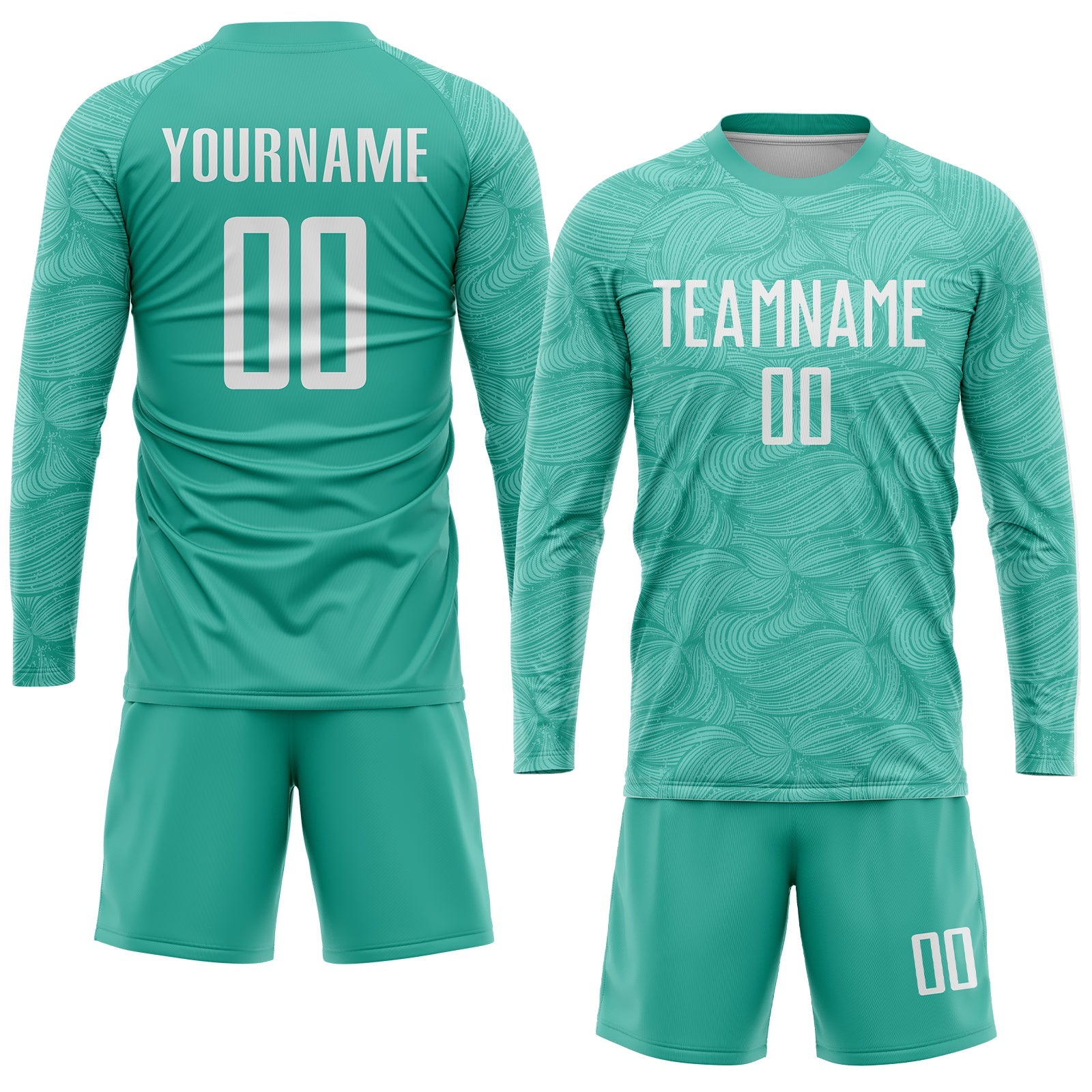 Custom Aqua White Sublimation Soccer Uniform Jersey view 4