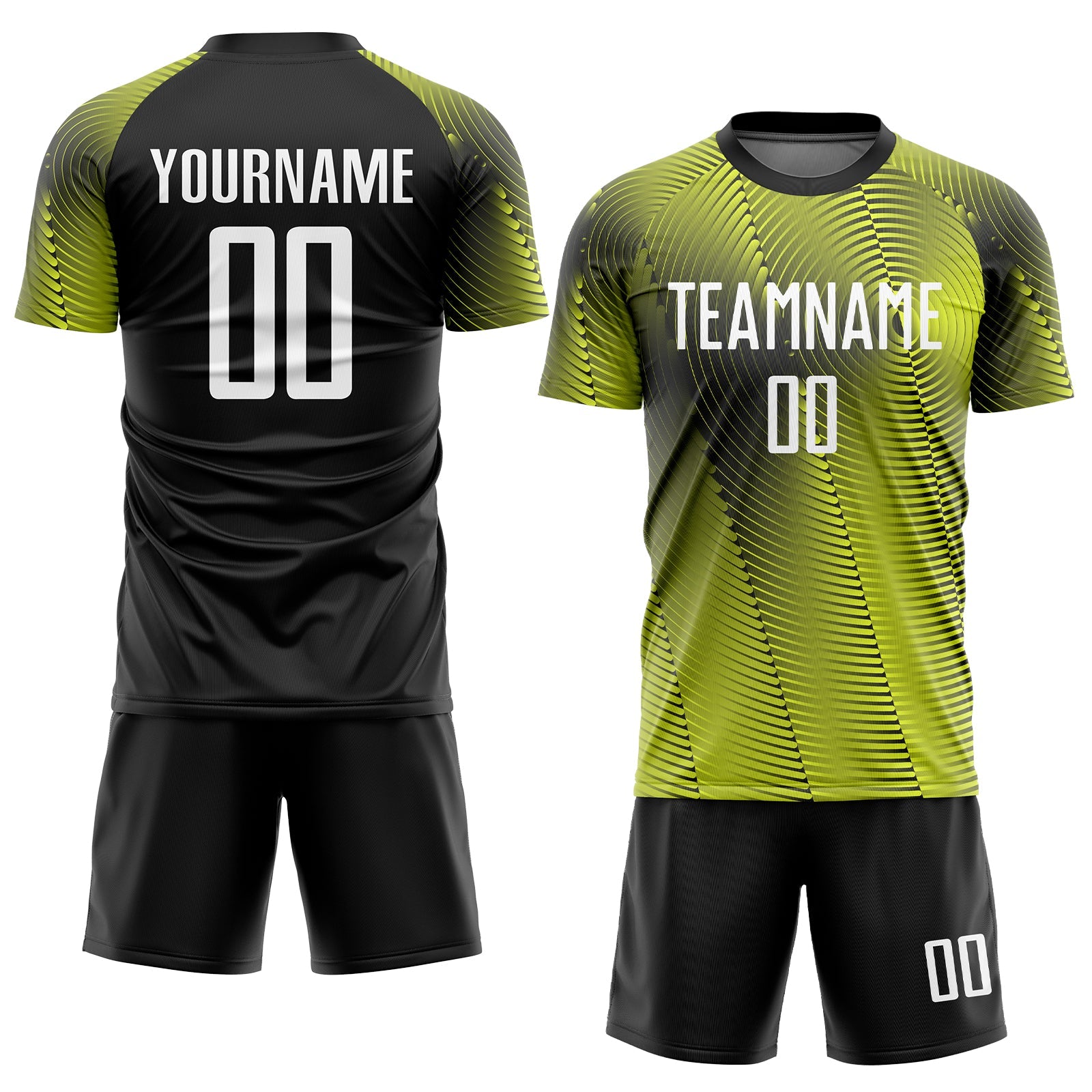 Custom Gold White-Black Sublimation Soccer Uniform Jersey view 2