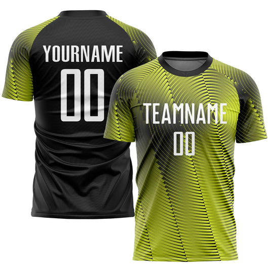 Custom Gold White-Black Sublimation Soccer Uniform Jersey - Main View