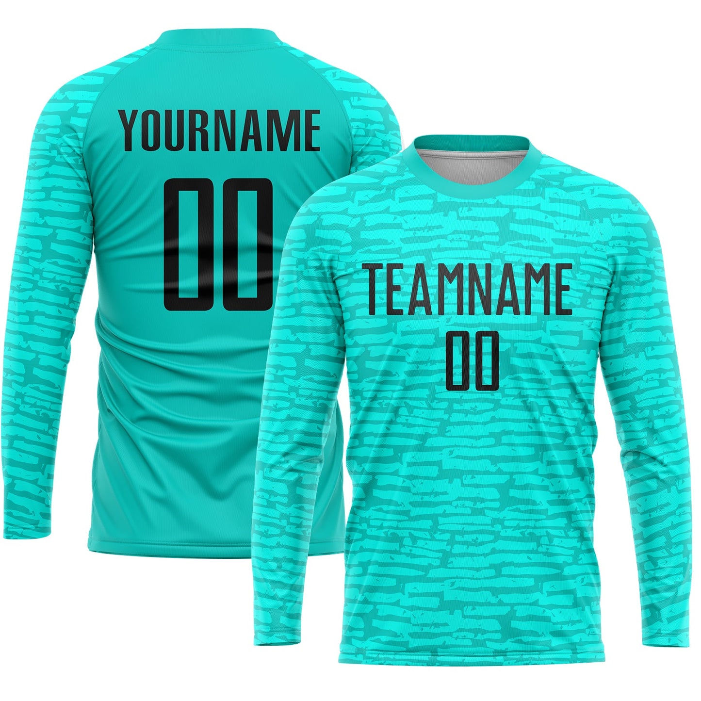 Custom Aqua Black Sublimation Soccer Uniform Jersey view 3