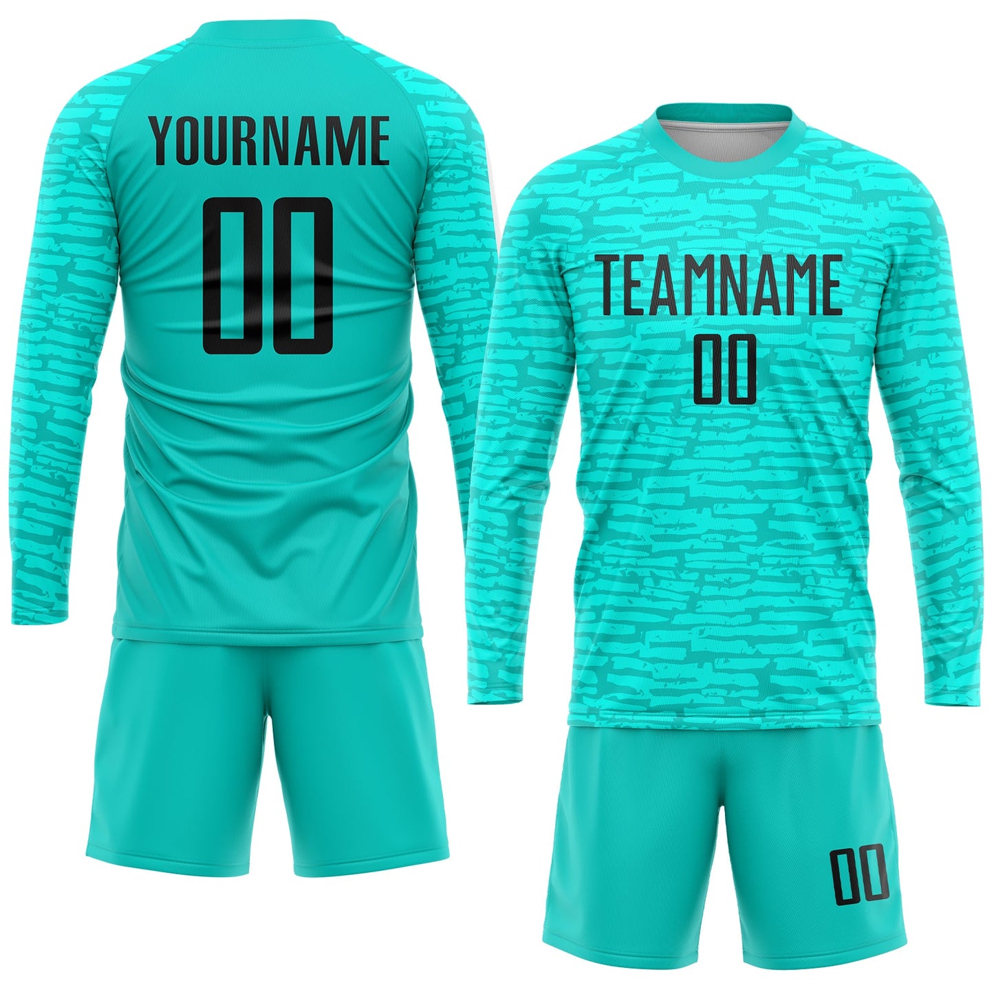 Custom Aqua Black Sublimation Soccer Uniform Jersey view 4