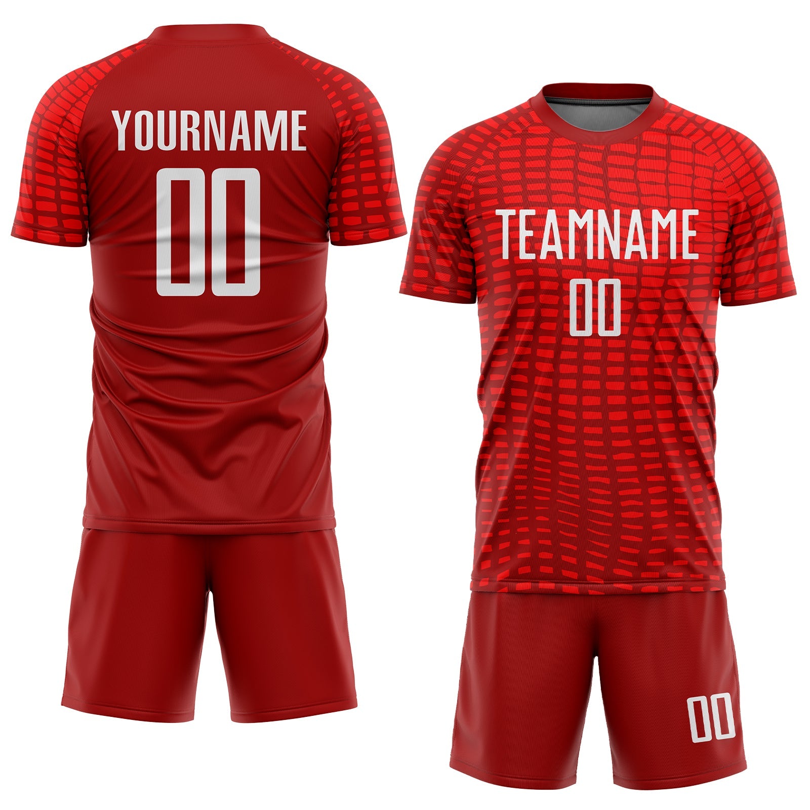 Custom Red White Sublimation Soccer Uniform Jersey view 2