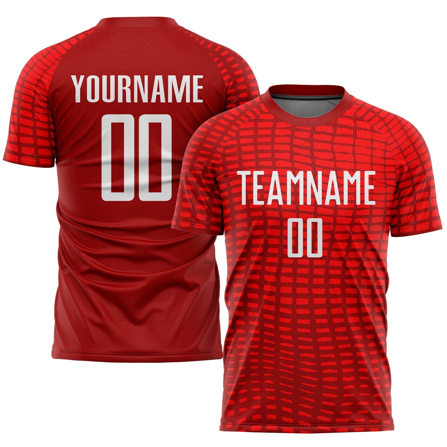 Custom Red White Sublimation Soccer Uniform Jersey - Main View