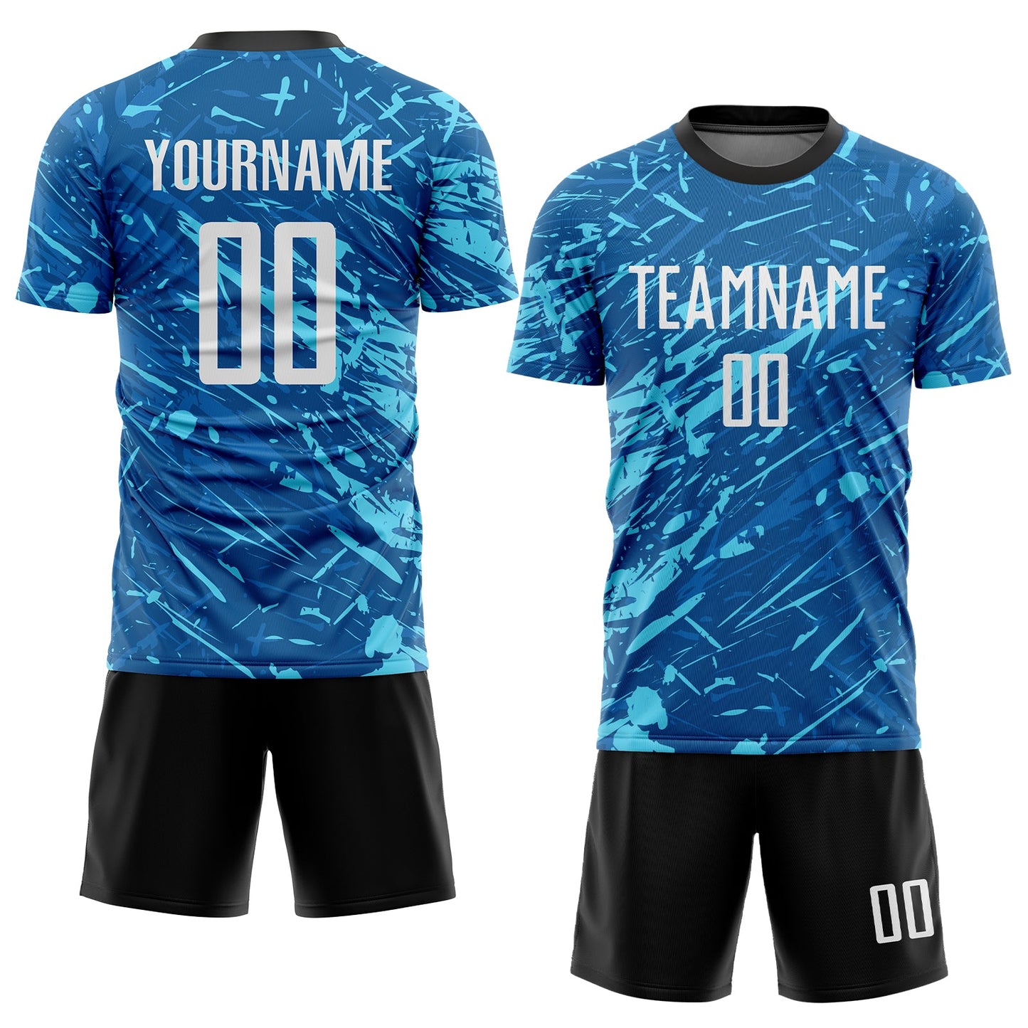 Custom Royal White-Light Blue Sublimation Soccer Uniform Jersey view 2