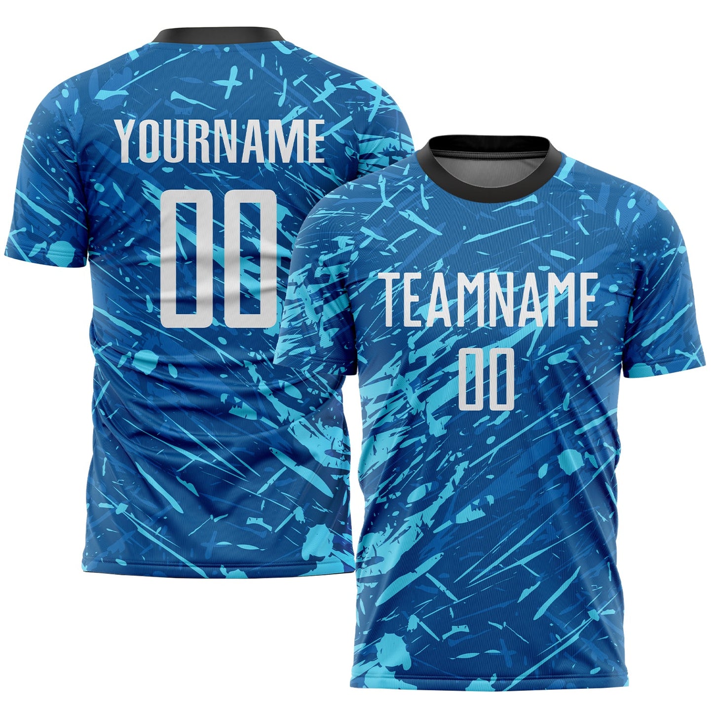 Custom Royal White-Light Blue Sublimation Soccer Uniform Jersey - Main View