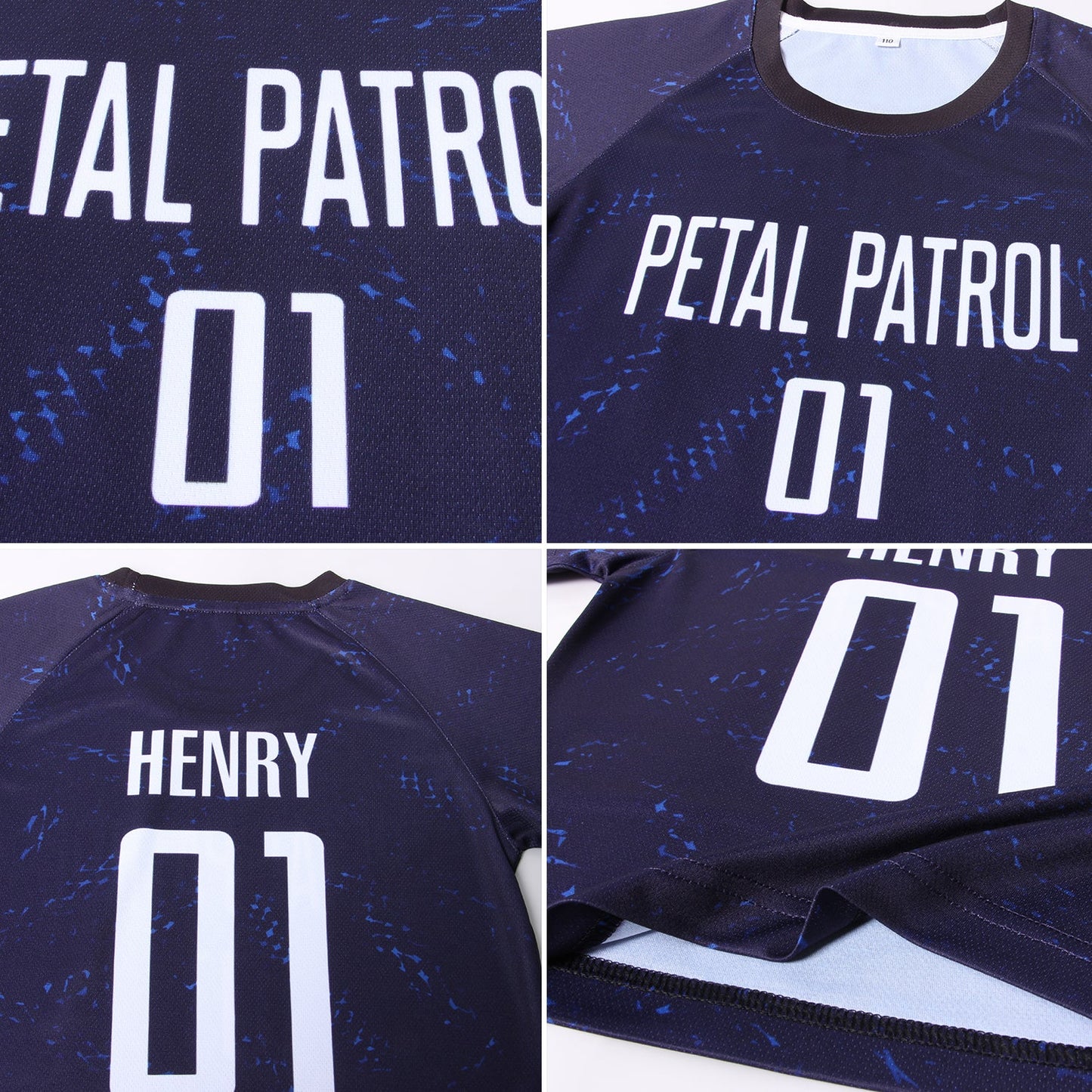 Custom Dark Purple White-Black Sublimation Soccer Uniform Jersey view 8