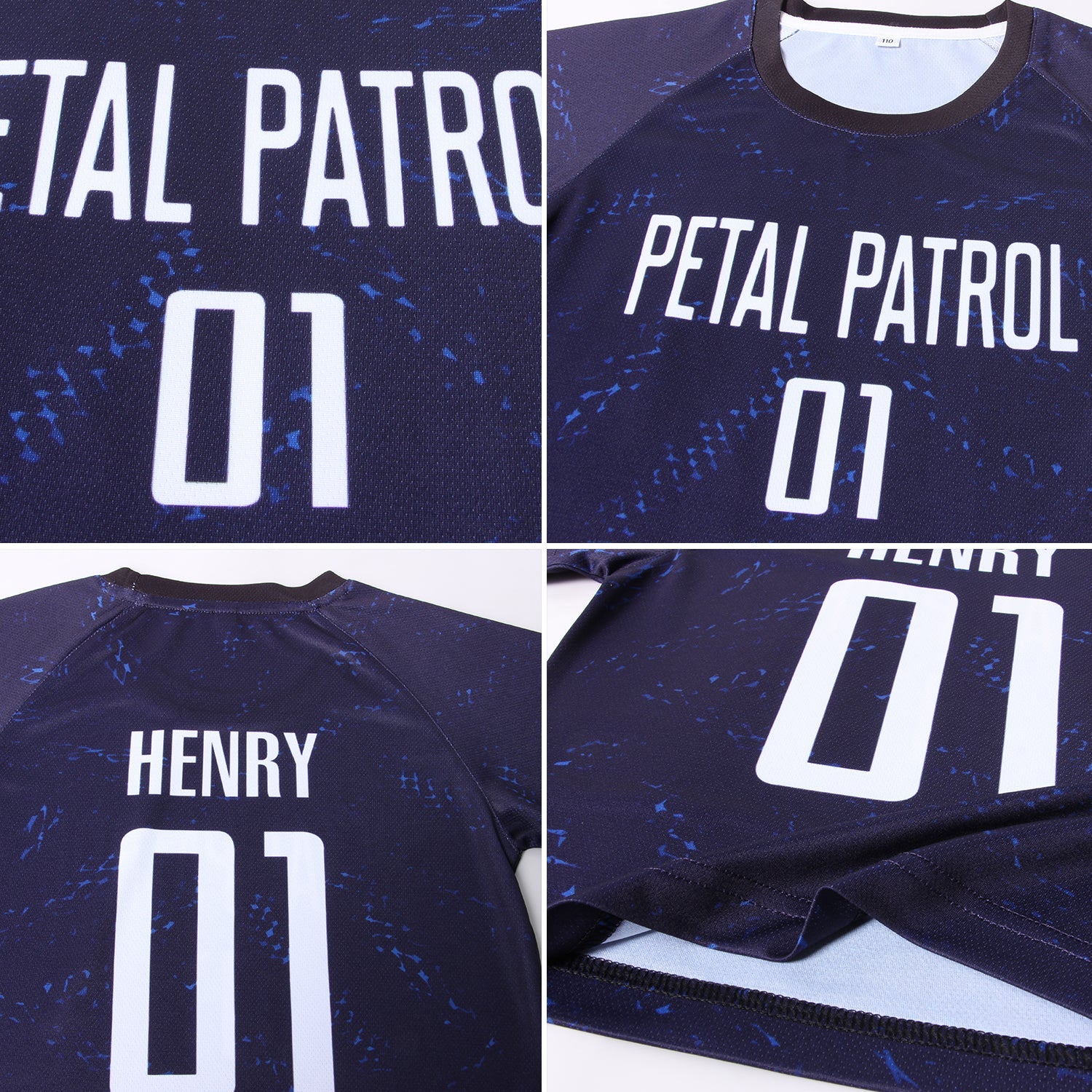 Custom Dark Purple White-Black Sublimation Soccer Uniform Jersey view 8