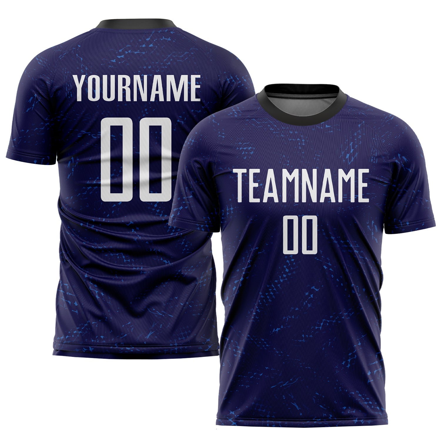 Custom Dark Purple White-Black Sublimation Soccer Uniform Jersey - Main View