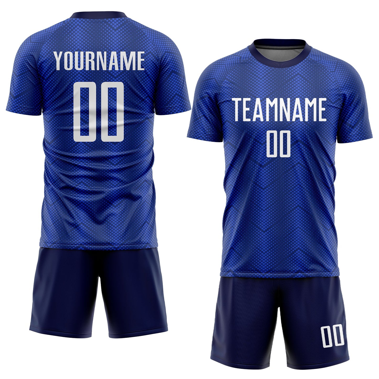 Custom Royal White-Navy Sublimation Soccer Uniform Jersey view 2