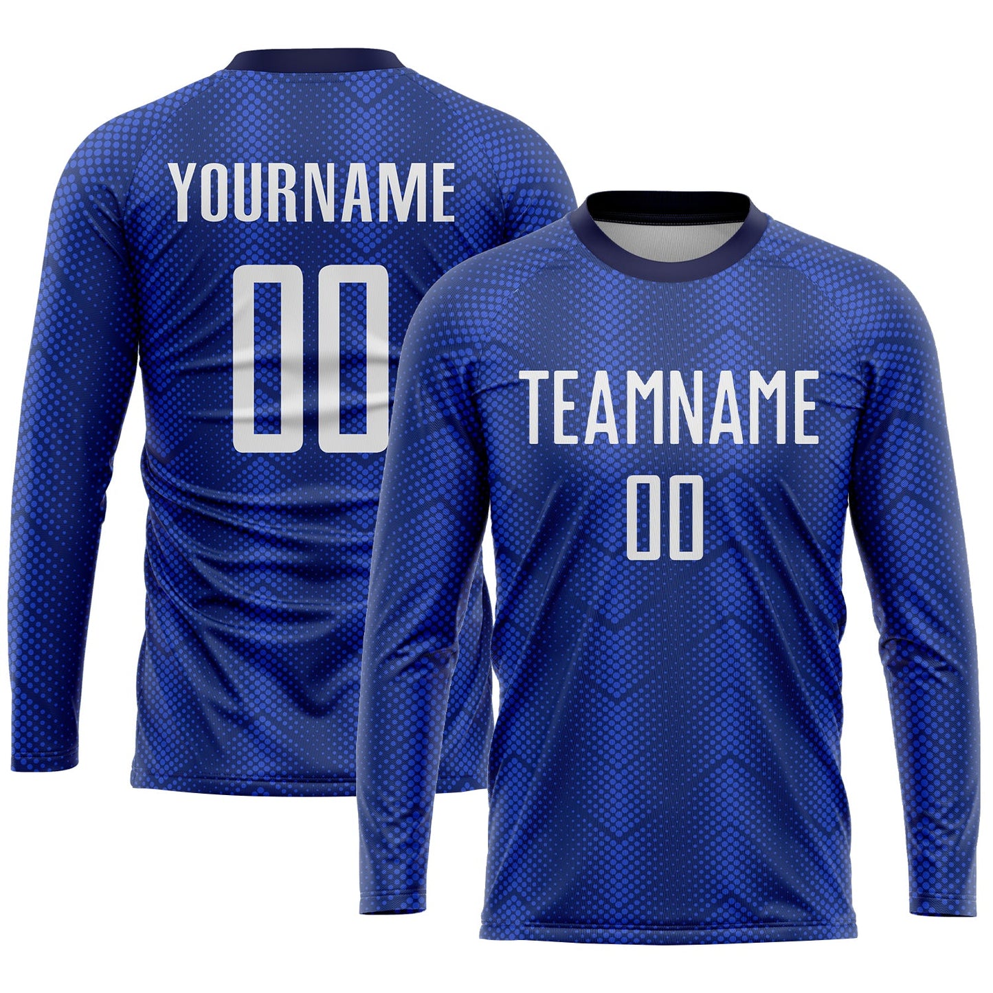 Custom Royal White-Navy Sublimation Soccer Uniform Jersey view 3