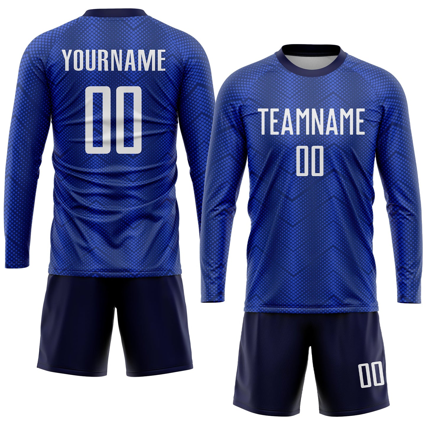 Custom Royal White-Navy Sublimation Soccer Uniform Jersey view 4