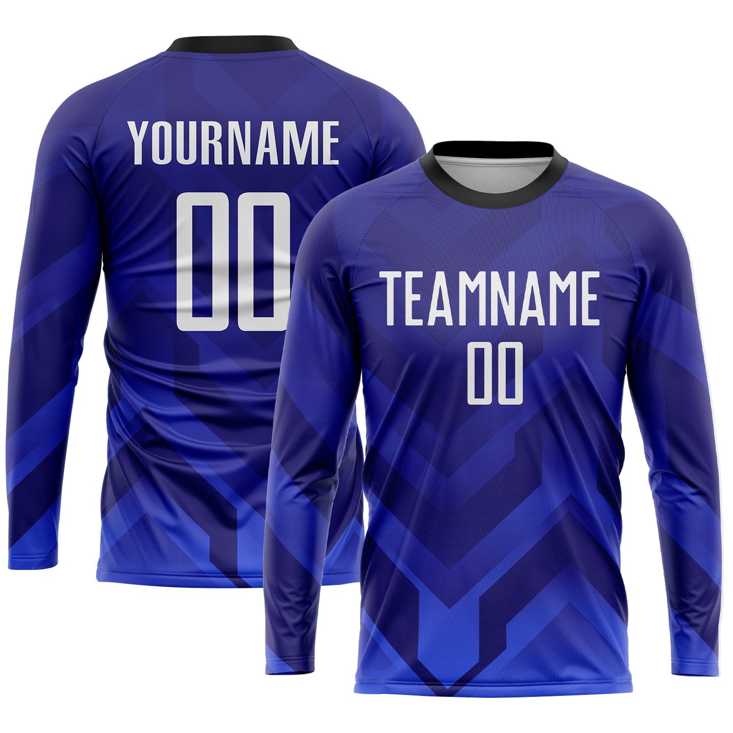 Custom Dark Purple White Royal-Navy Sublimation Soccer Uniform Jersey view 3