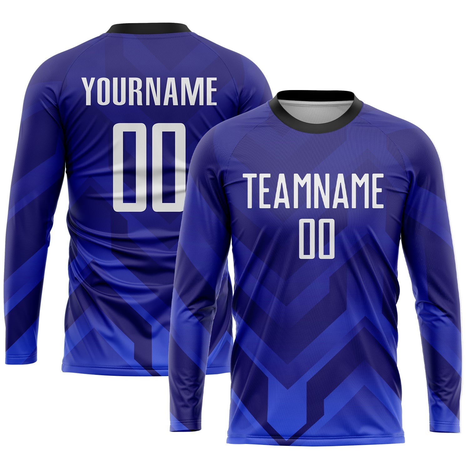 Custom Dark Purple White Royal-Navy Sublimation Soccer Uniform Jersey view 3