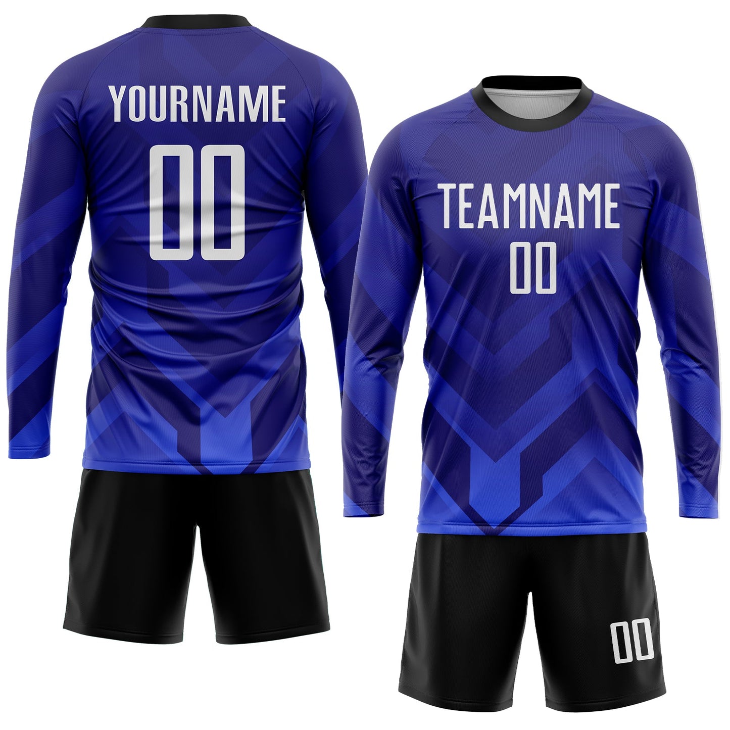 Custom Dark Purple White Royal-Navy Sublimation Soccer Uniform Jersey view 4