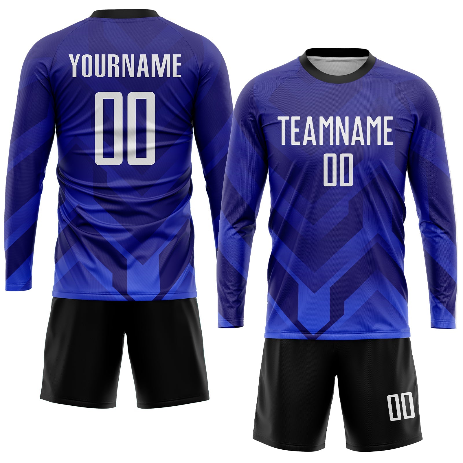 Custom Dark Purple White Royal-Navy Sublimation Soccer Uniform Jersey view 4