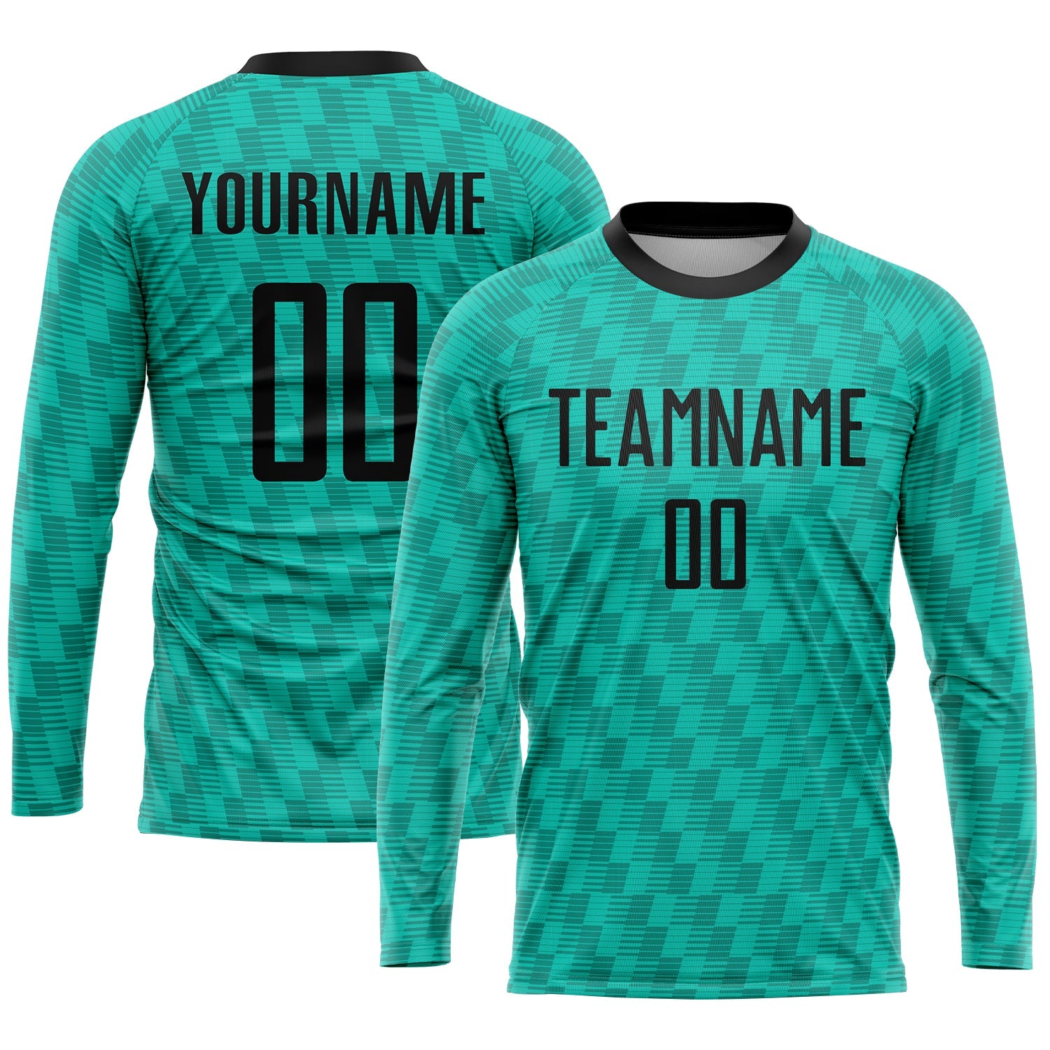 Custom Teal Black Sublimation Soccer Uniform Jersey view 3