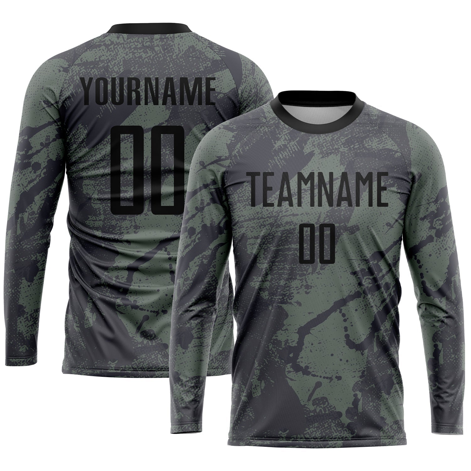 Custom Olive Black Sublimation Salute To Service Soccer Uniform Jersey view 3