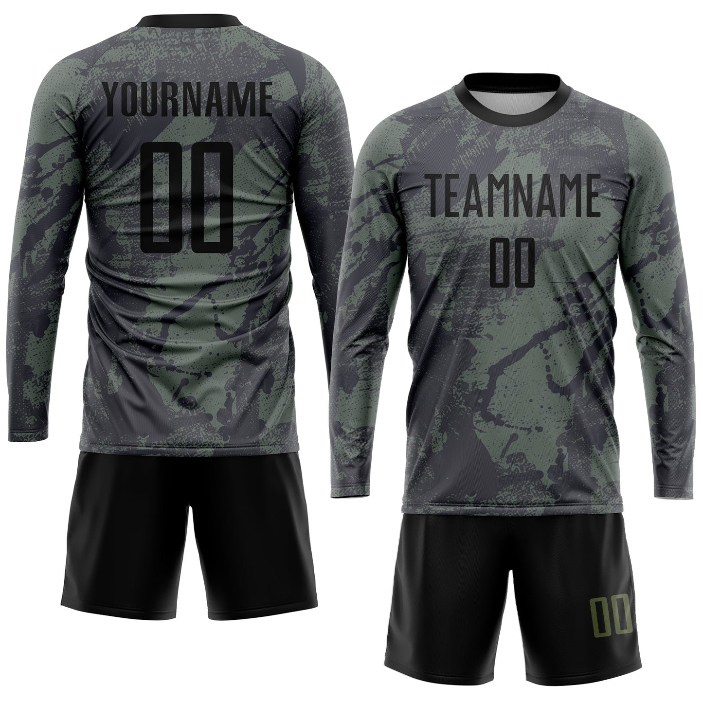 Custom Olive Black Sublimation Salute To Service Soccer Uniform Jersey view 4