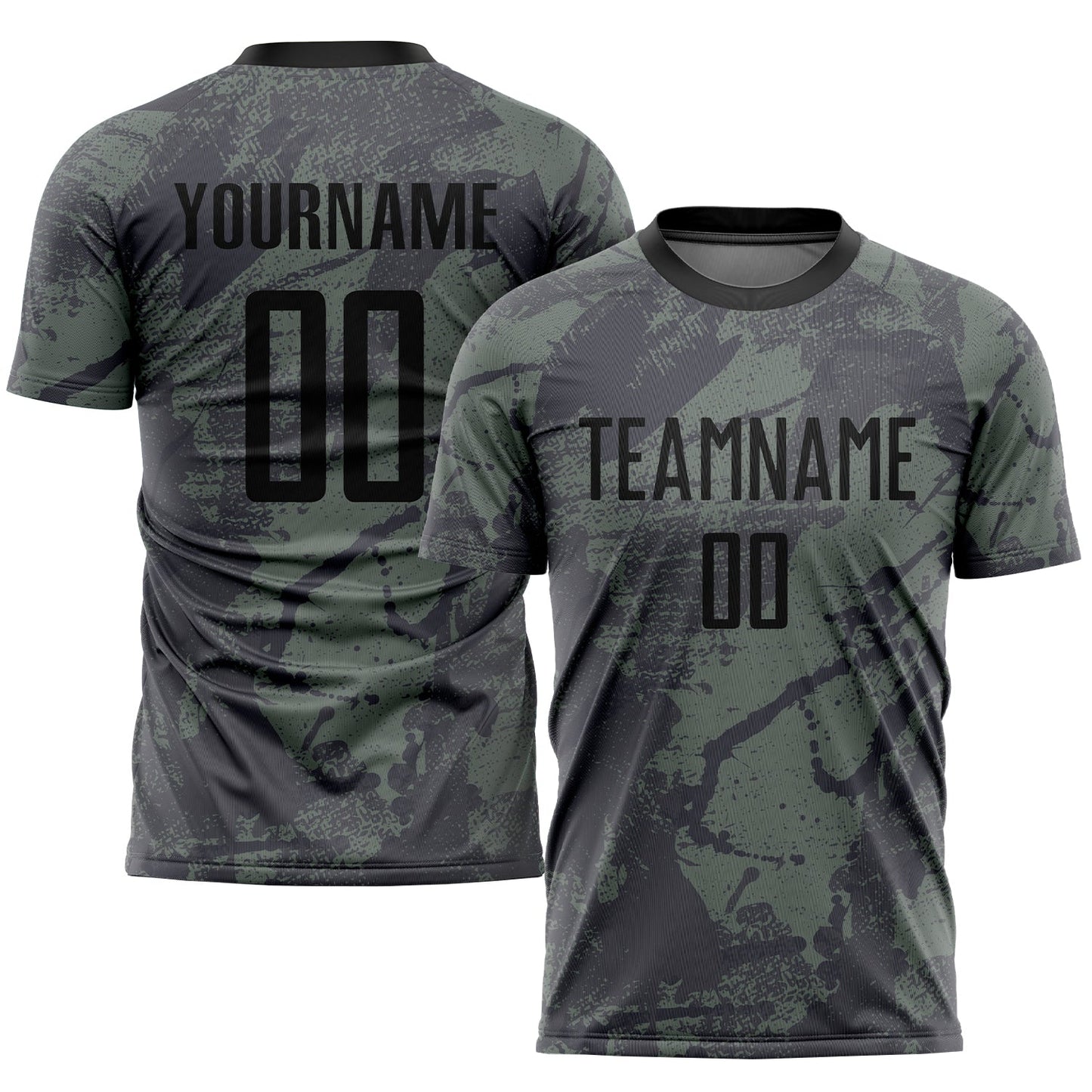 Custom Olive Black Sublimation Salute To Service Soccer Uniform Jersey - Main View