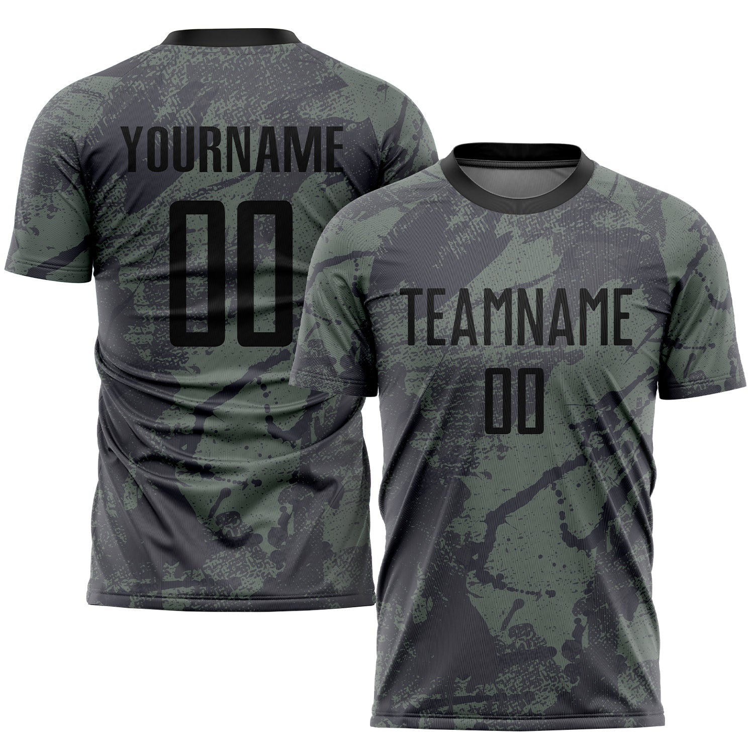 Custom Olive Black Sublimation Salute To Service Soccer Uniform Jersey - Main View