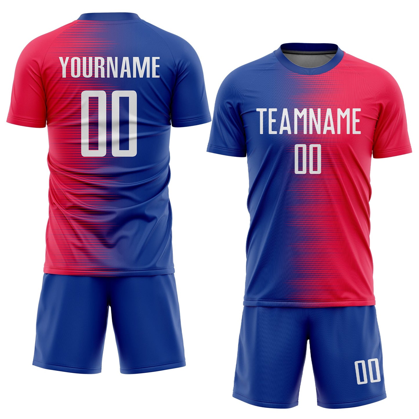 Custom Red White-Royal Sublimation Soccer Uniform Jersey view 2