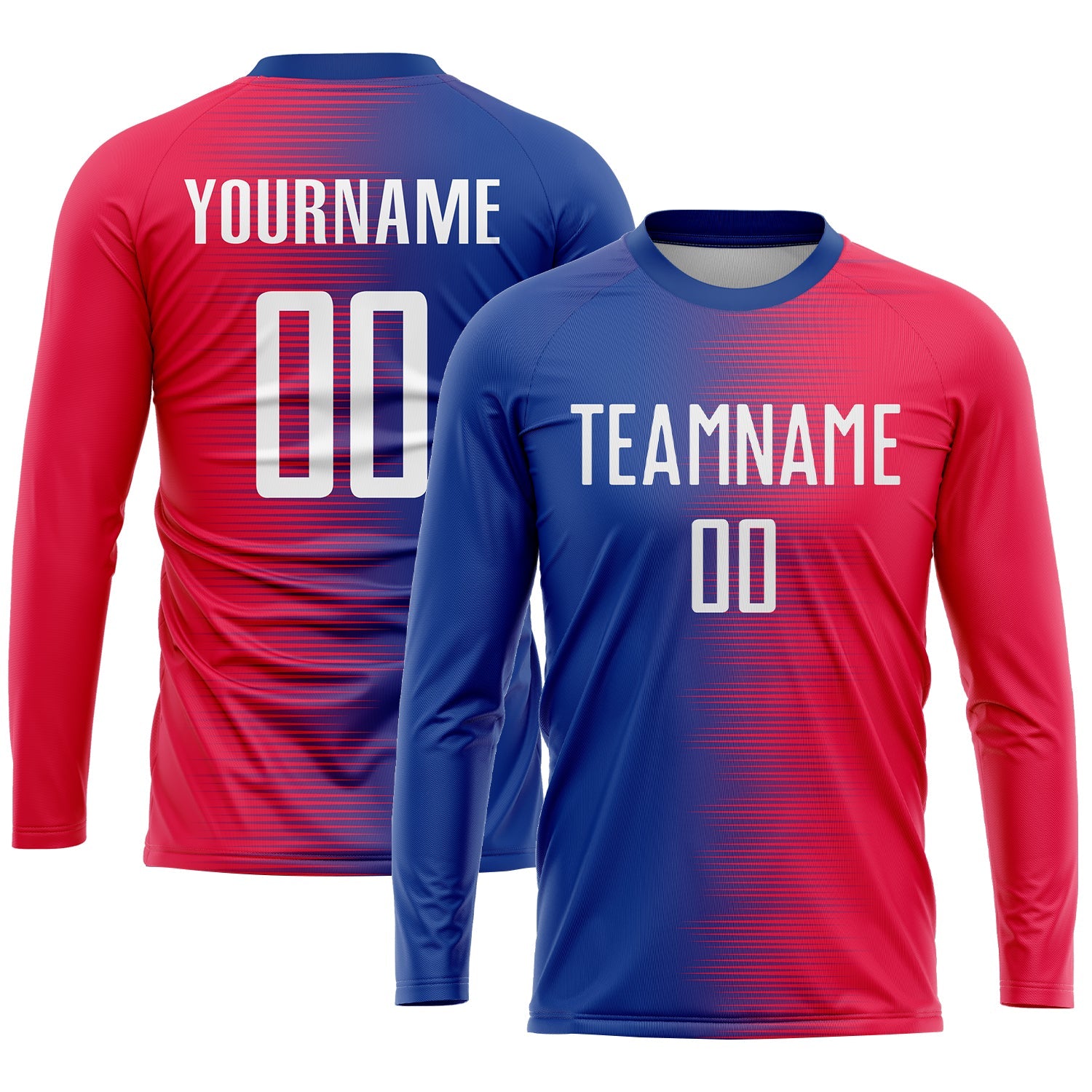 Custom Red White-Royal Sublimation Soccer Uniform Jersey view 3