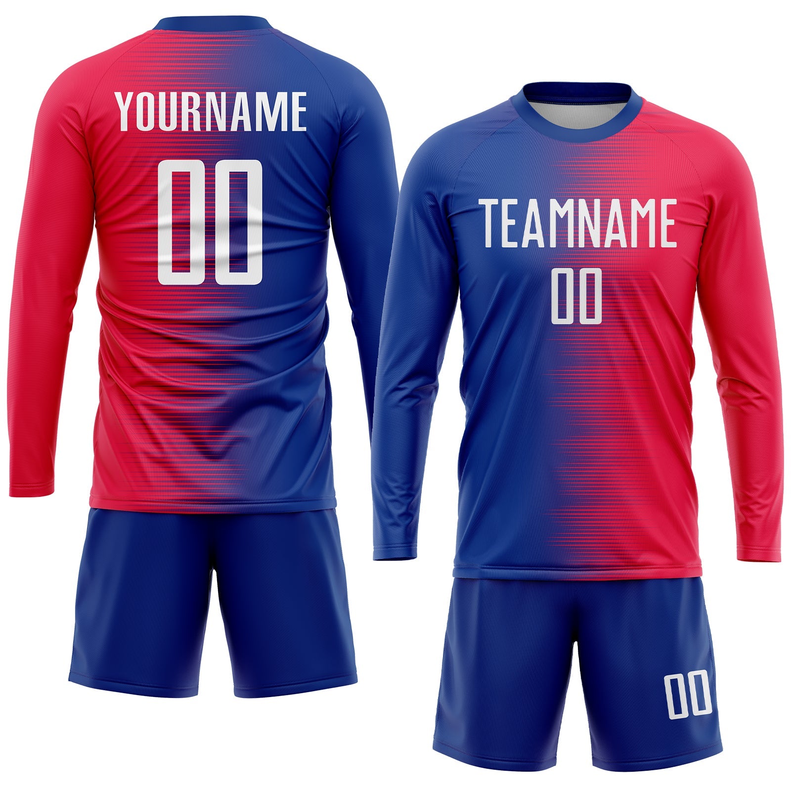 Custom Red White-Royal Sublimation Soccer Uniform Jersey view 4