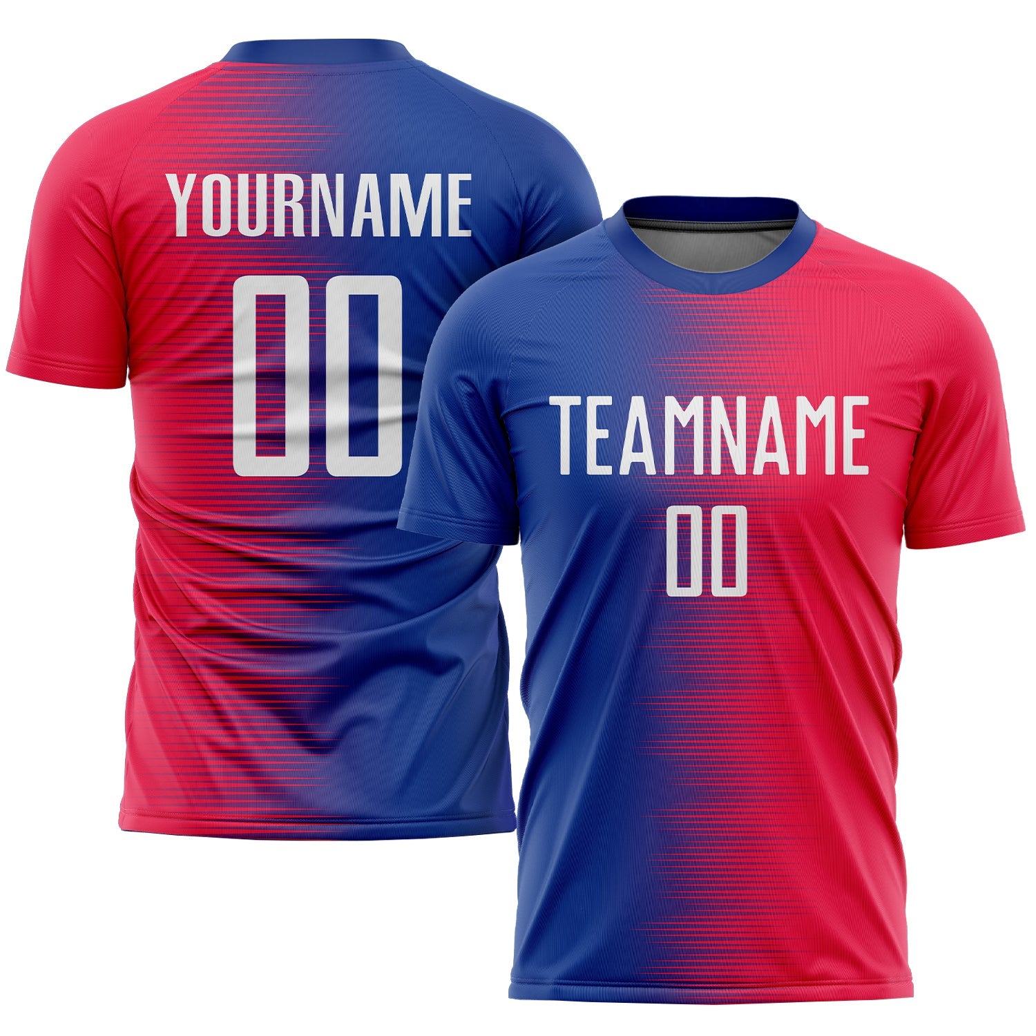 Custom Red White-Royal Sublimation Soccer Uniform Jersey - Main View