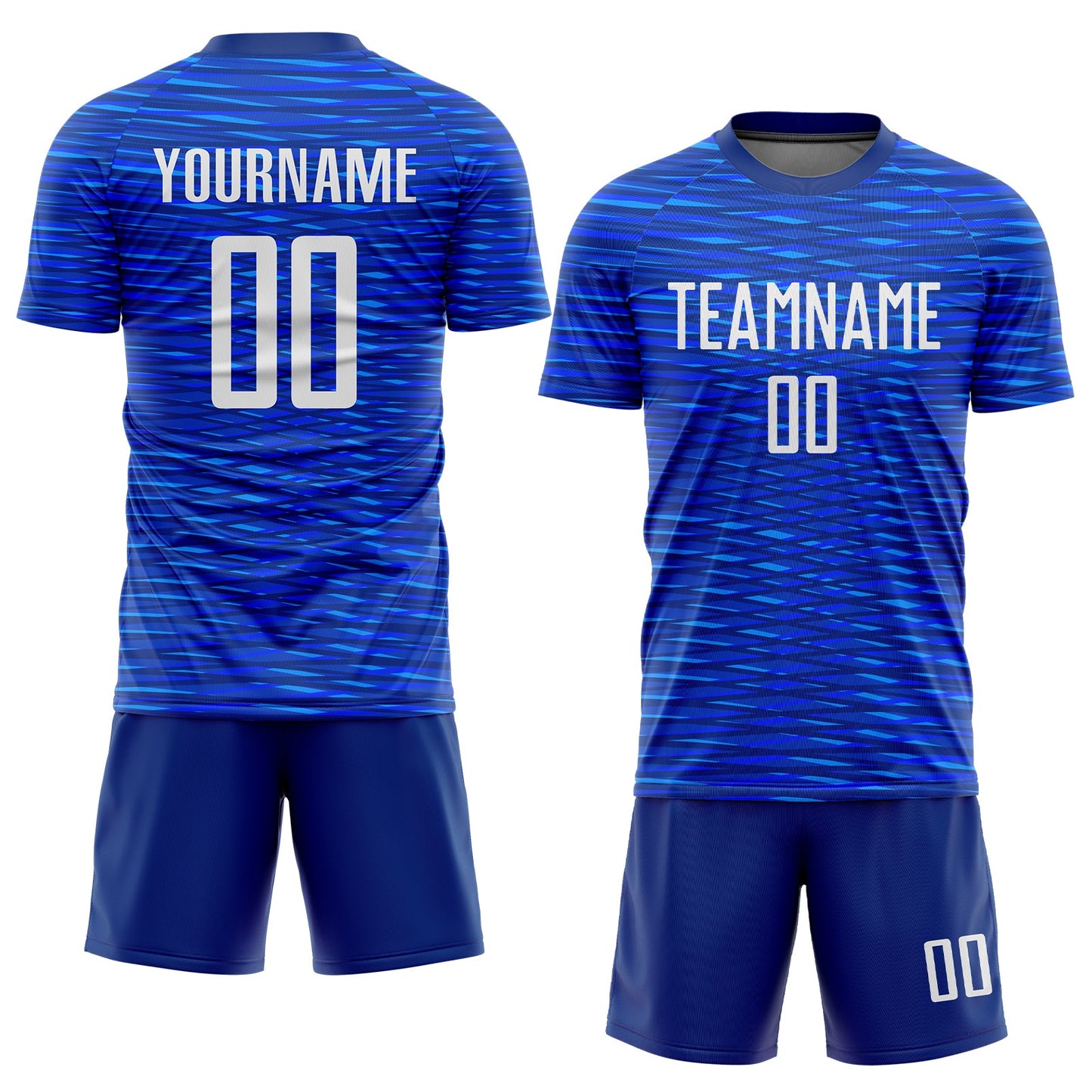 Custom Royal White Sublimation Soccer Uniform Jersey view 2