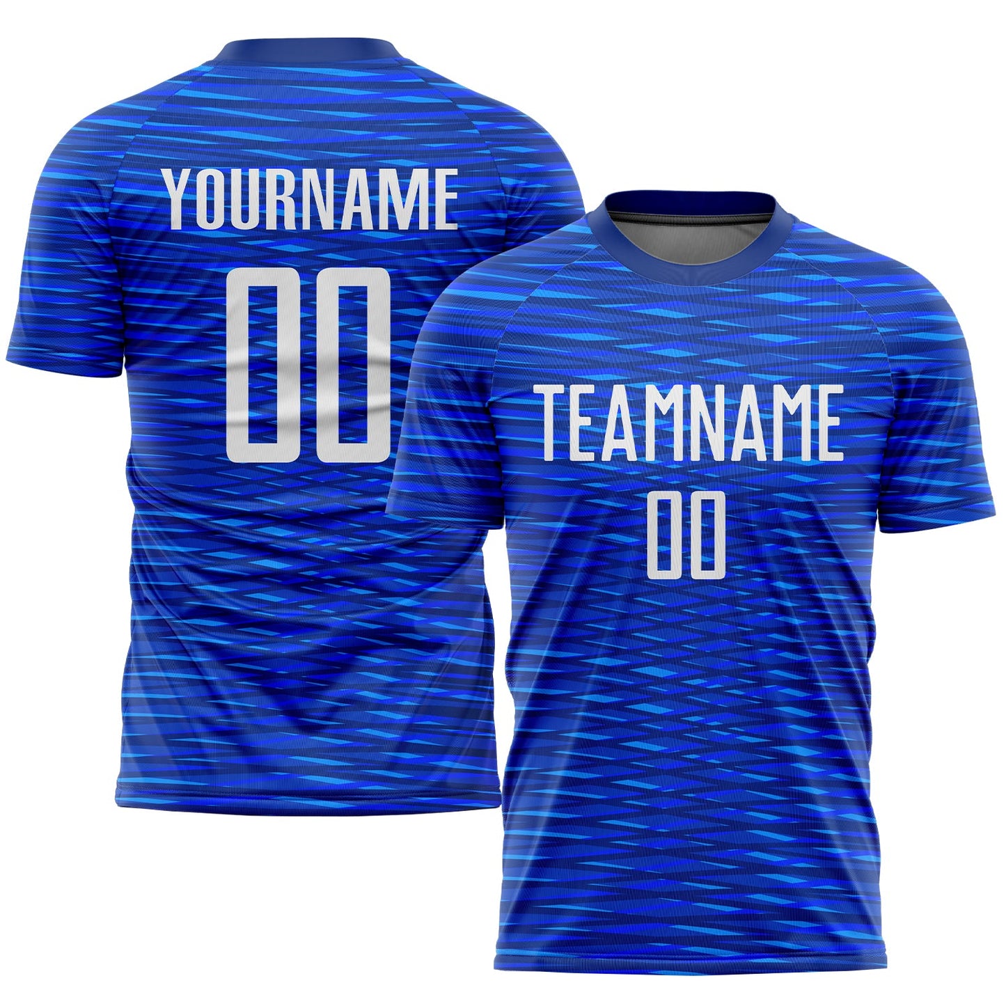 Custom Royal White Sublimation Soccer Uniform Jersey - Main View