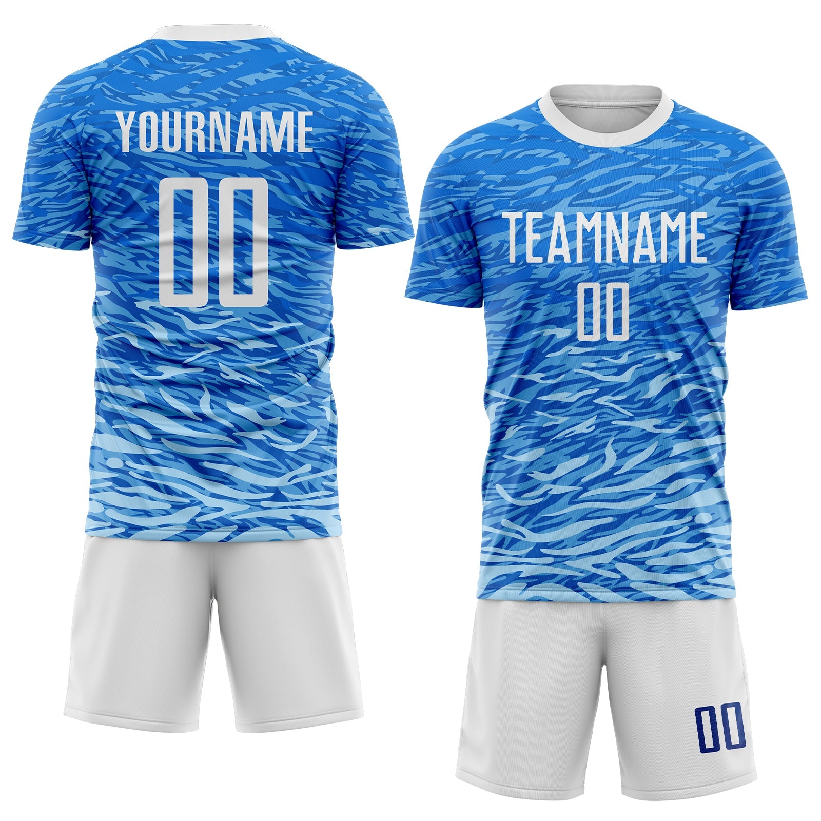 Custom Royal White Sublimation Soccer Uniform Jersey view 2