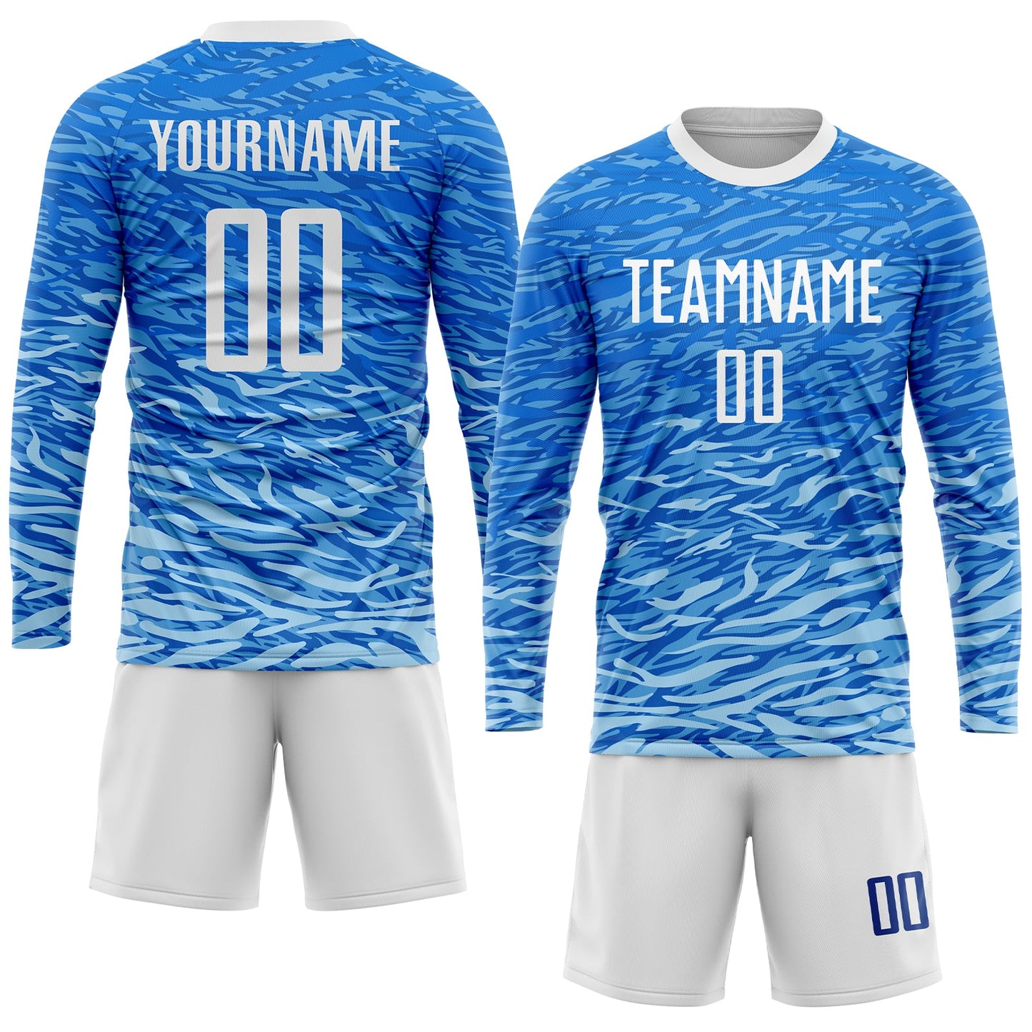 Custom Royal White Sublimation Soccer Uniform Jersey view 4
