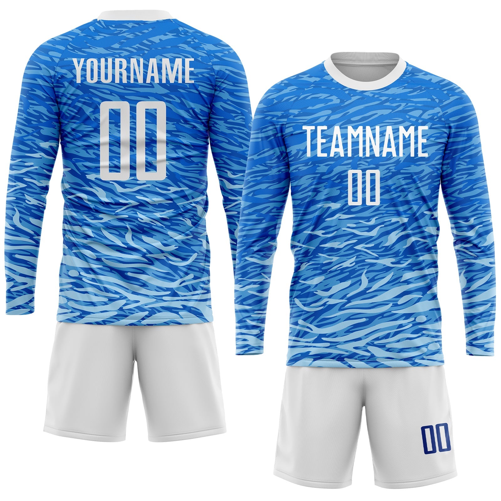 Custom Royal White Sublimation Soccer Uniform Jersey view 4