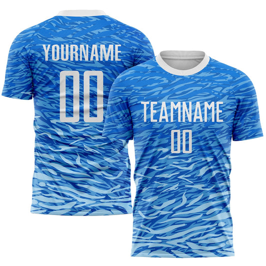 Custom Royal White Sublimation Soccer Uniform Jersey - Main View