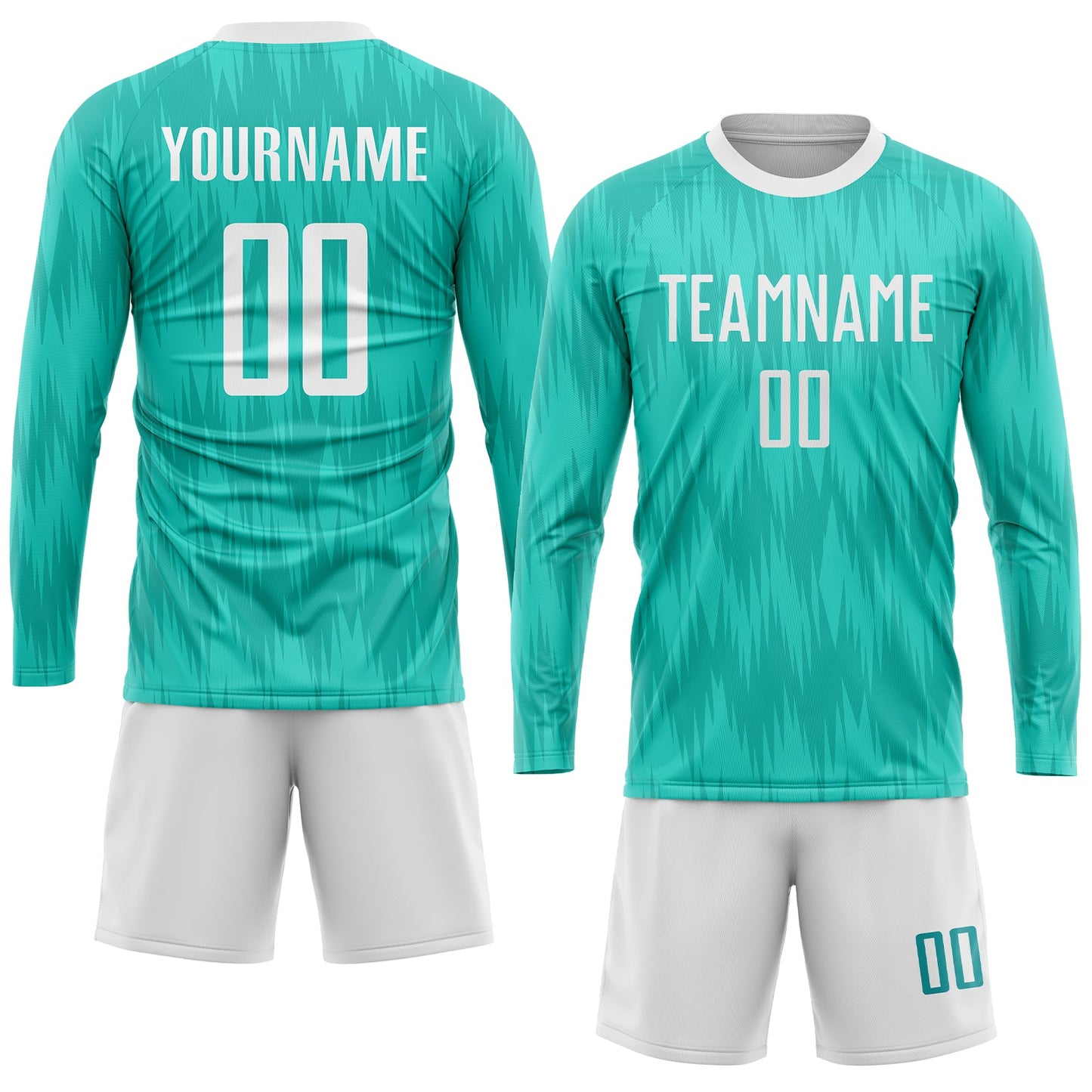 Custom Aqua White Sublimation Soccer Uniform Jersey view 4