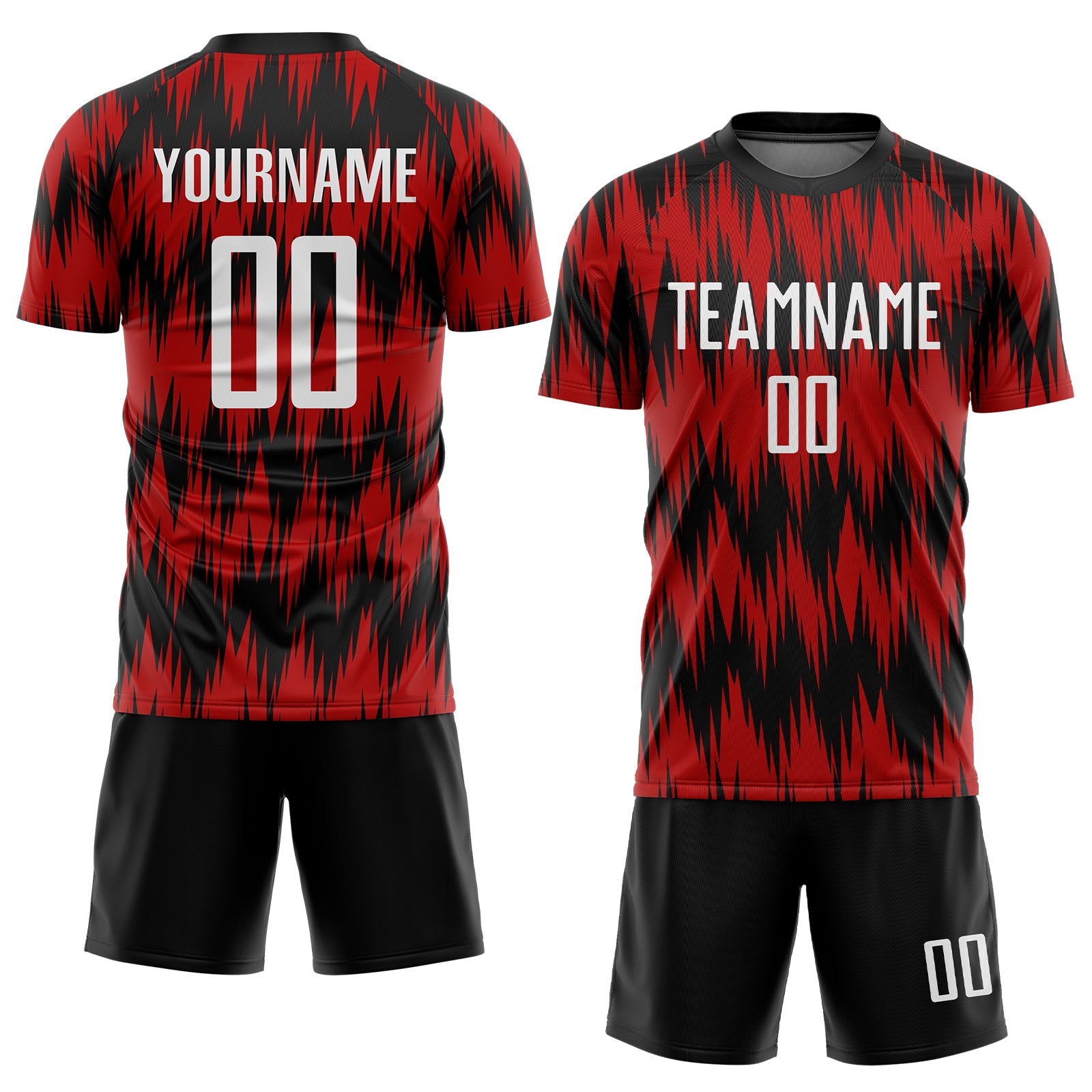 Custom Red White-Black Sublimation Soccer Uniform Jersey view 2