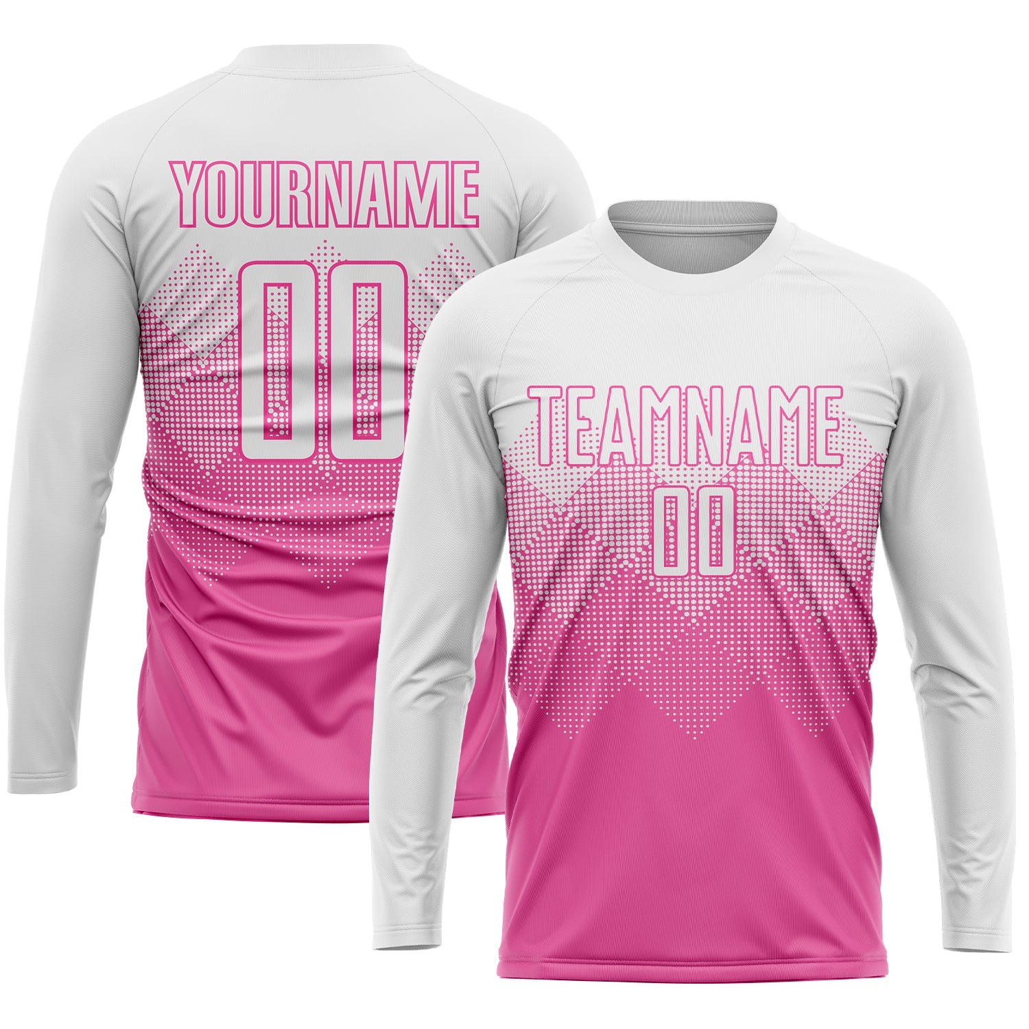 Custom Pink White Sublimation Soccer Uniform Jersey view 3