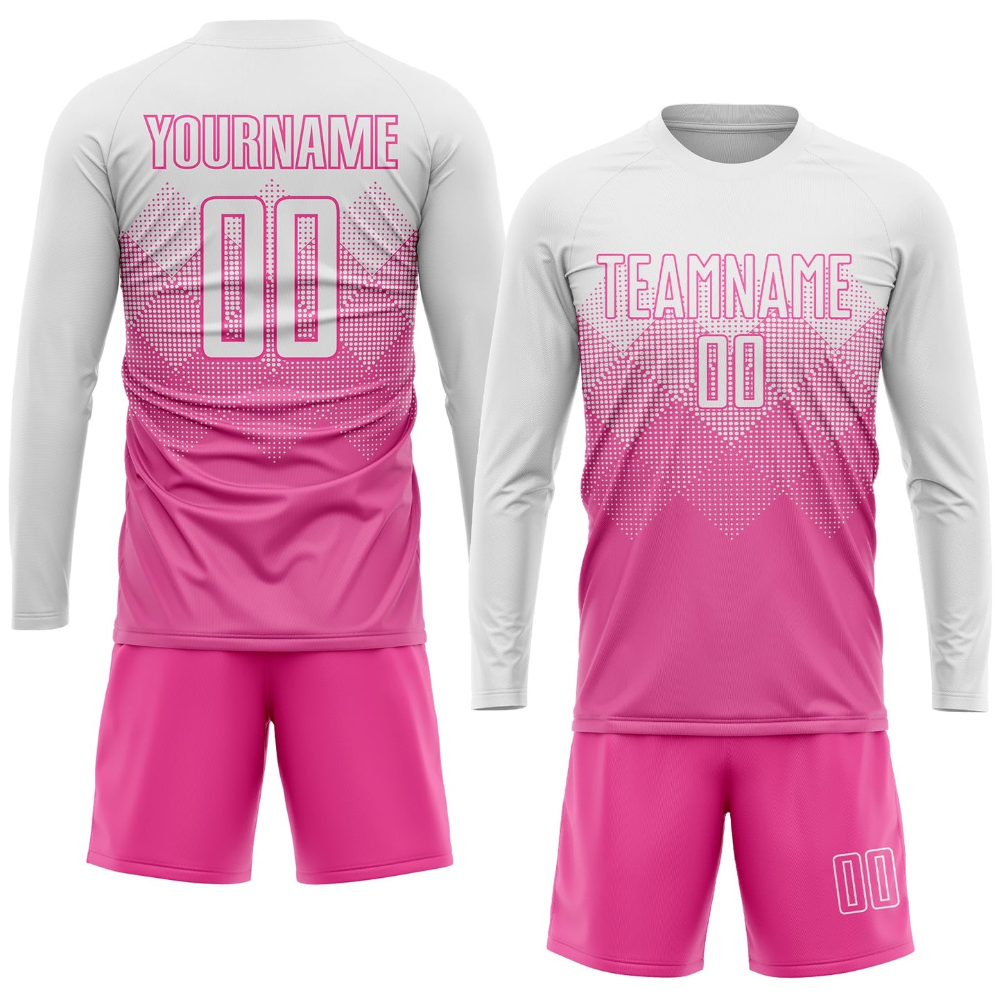 Custom Pink White Sublimation Soccer Uniform Jersey view 4