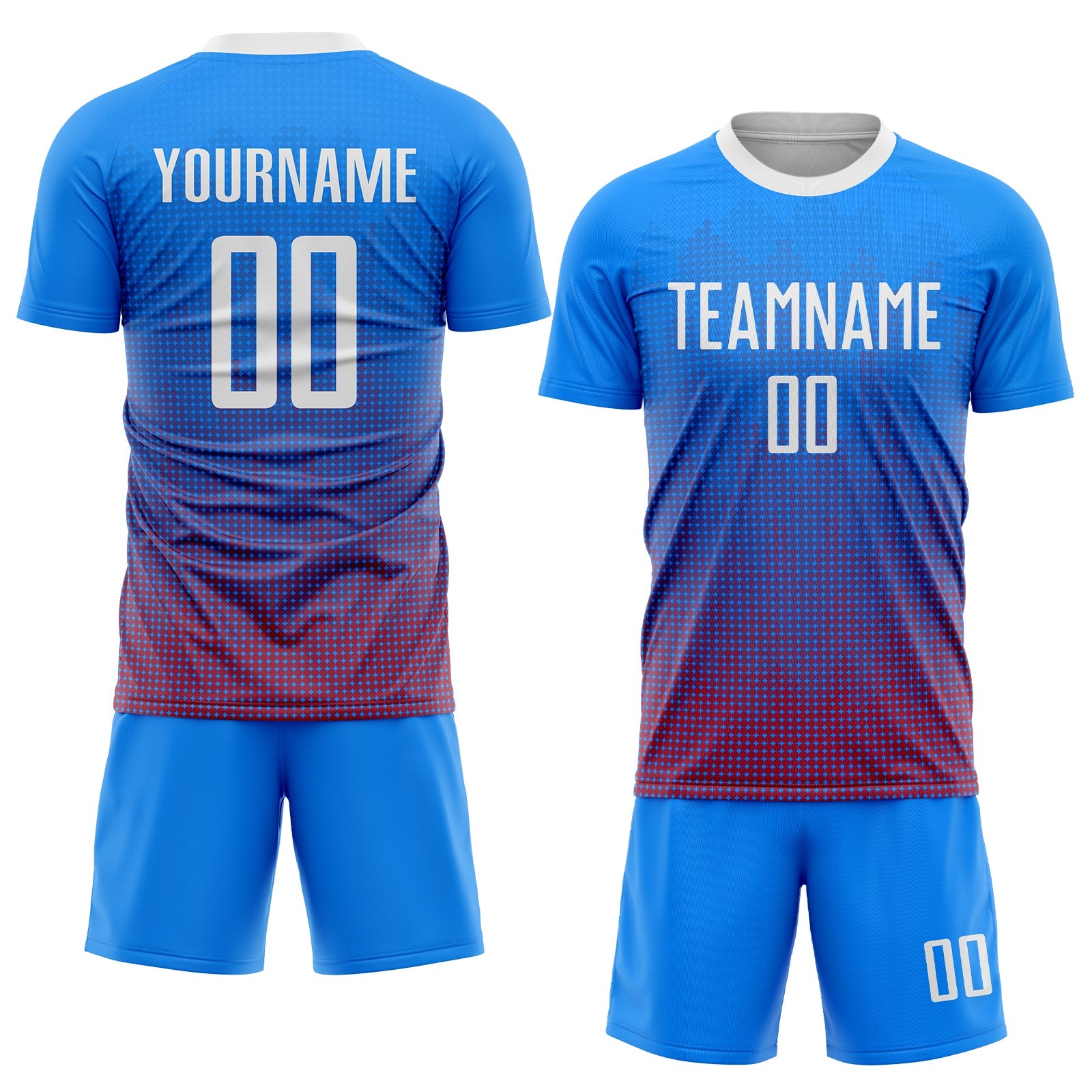 Custom Royal White-Red Sublimation Soccer Uniform Jersey view 2