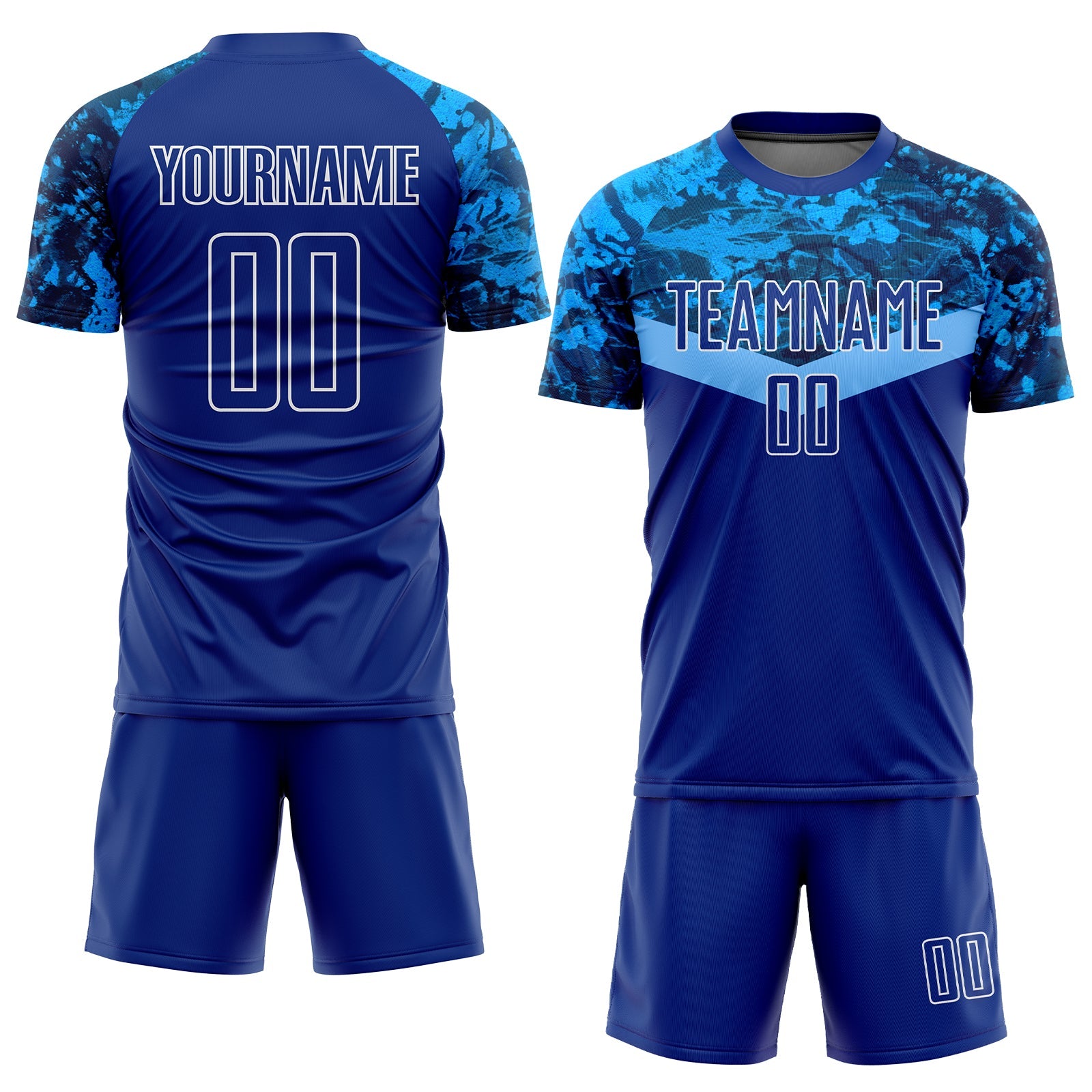 Custom Royal Royal-Light Blue Sublimation Soccer Uniform Jersey view 2