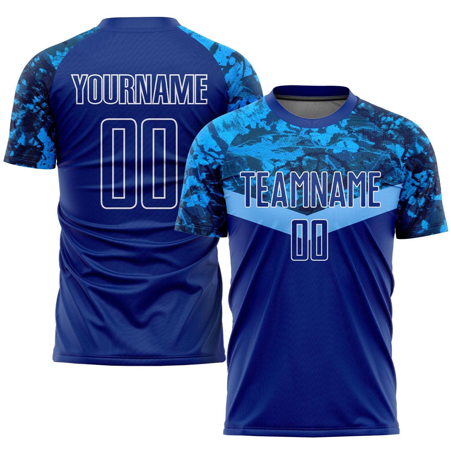 Custom Royal Royal-Light Blue Sublimation Soccer Uniform Jersey - Main View