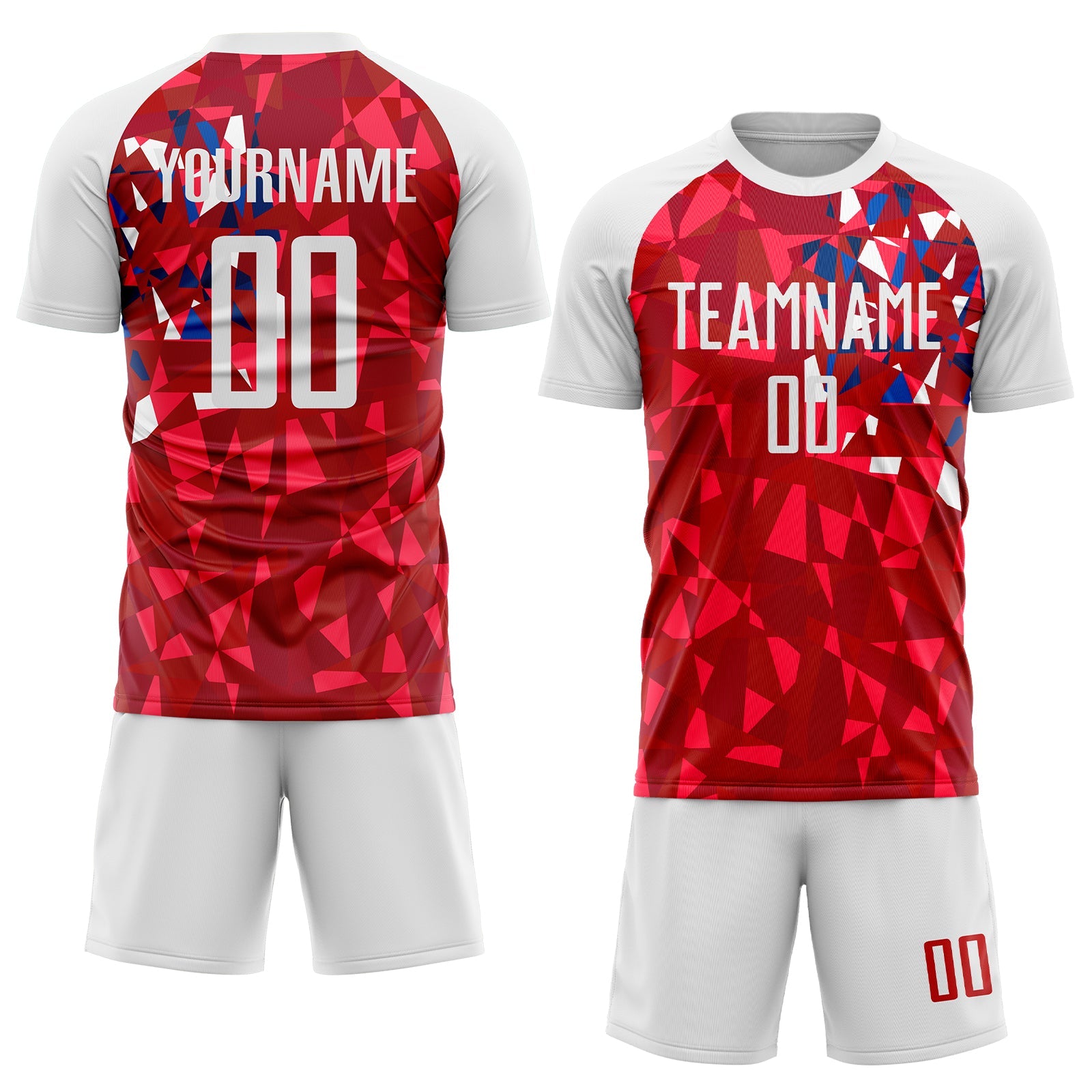 Custom Red White Sublimation Soccer Uniform Jersey view 2
