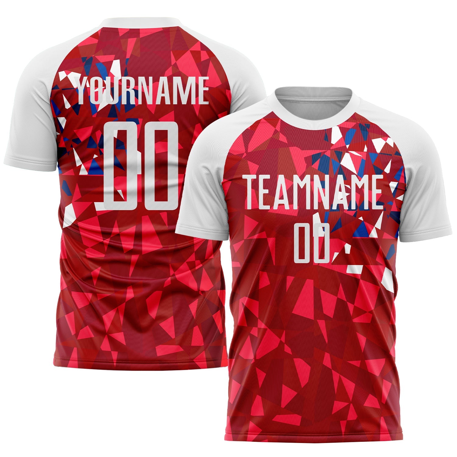 Custom Red White Sublimation Soccer Uniform Jersey - Main View