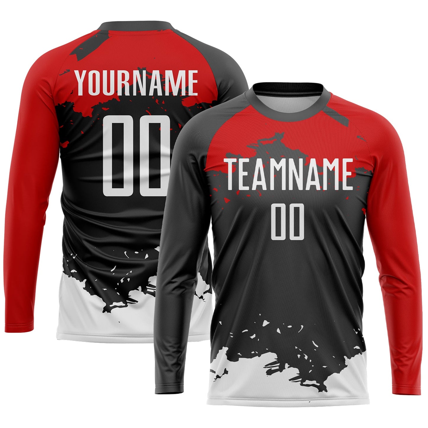 Custom Black White-Red Sublimation Soccer Uniform Jersey view 3