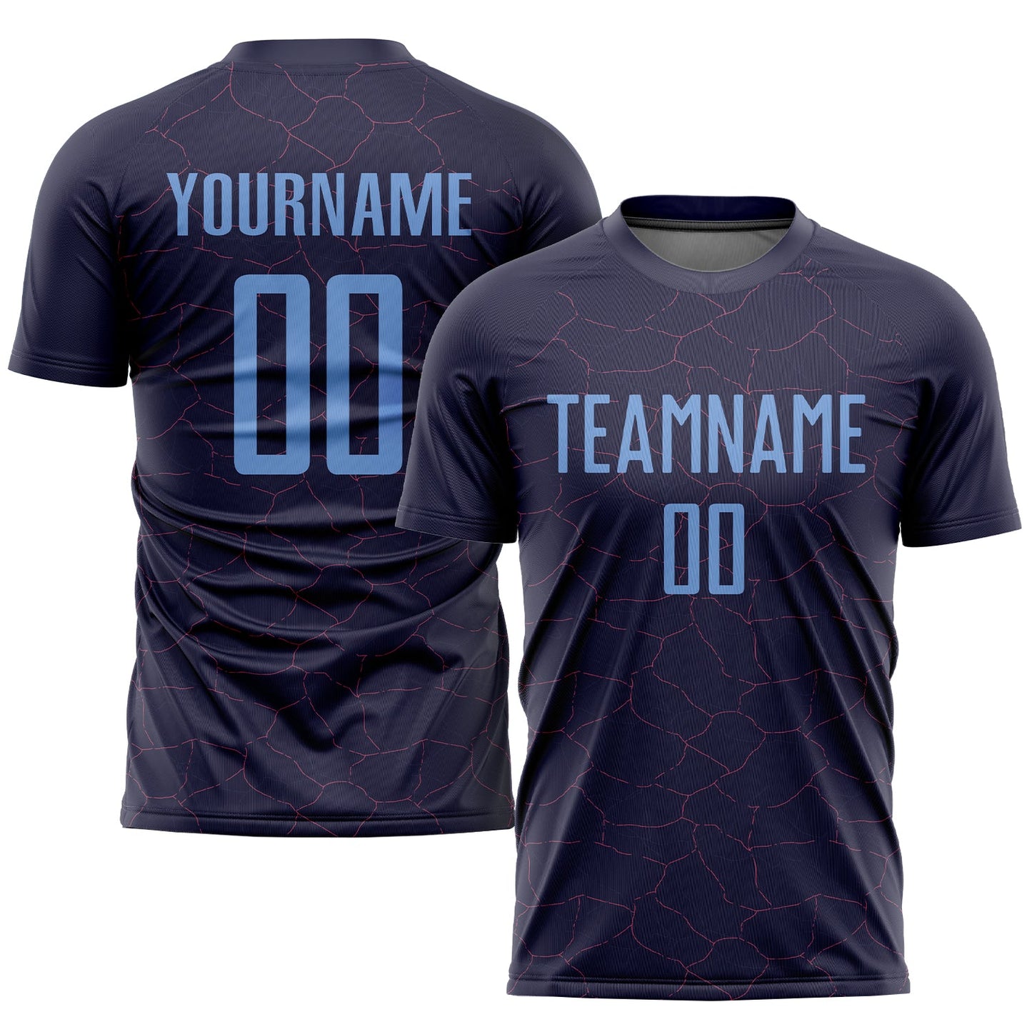 Custom Purple Light Blue Sublimation Soccer Uniform Jersey - Main View