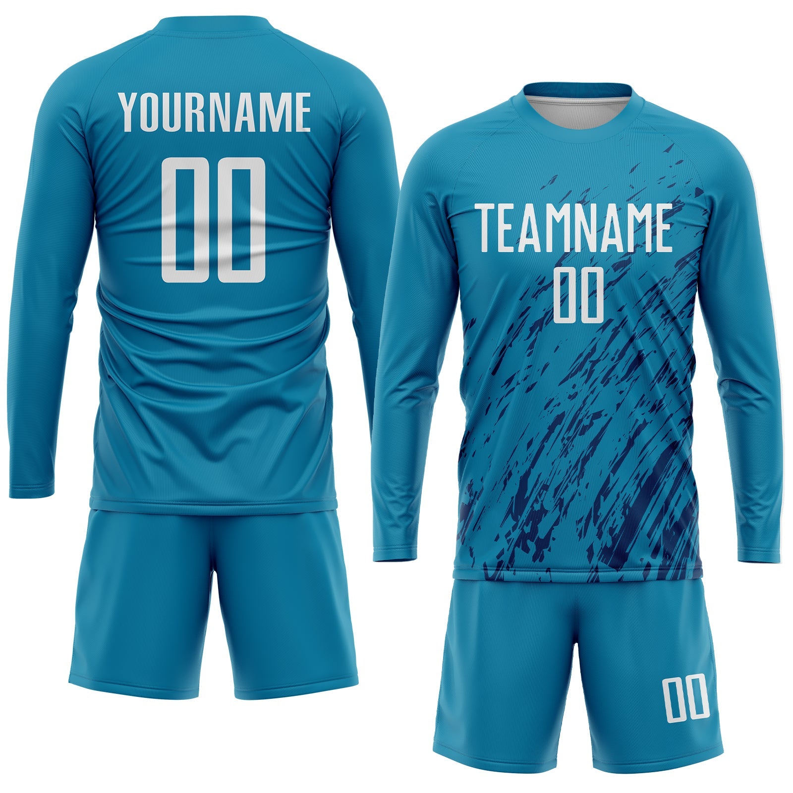 Custom Panther Blue White-Black Sublimation Soccer Uniform Jersey view 4