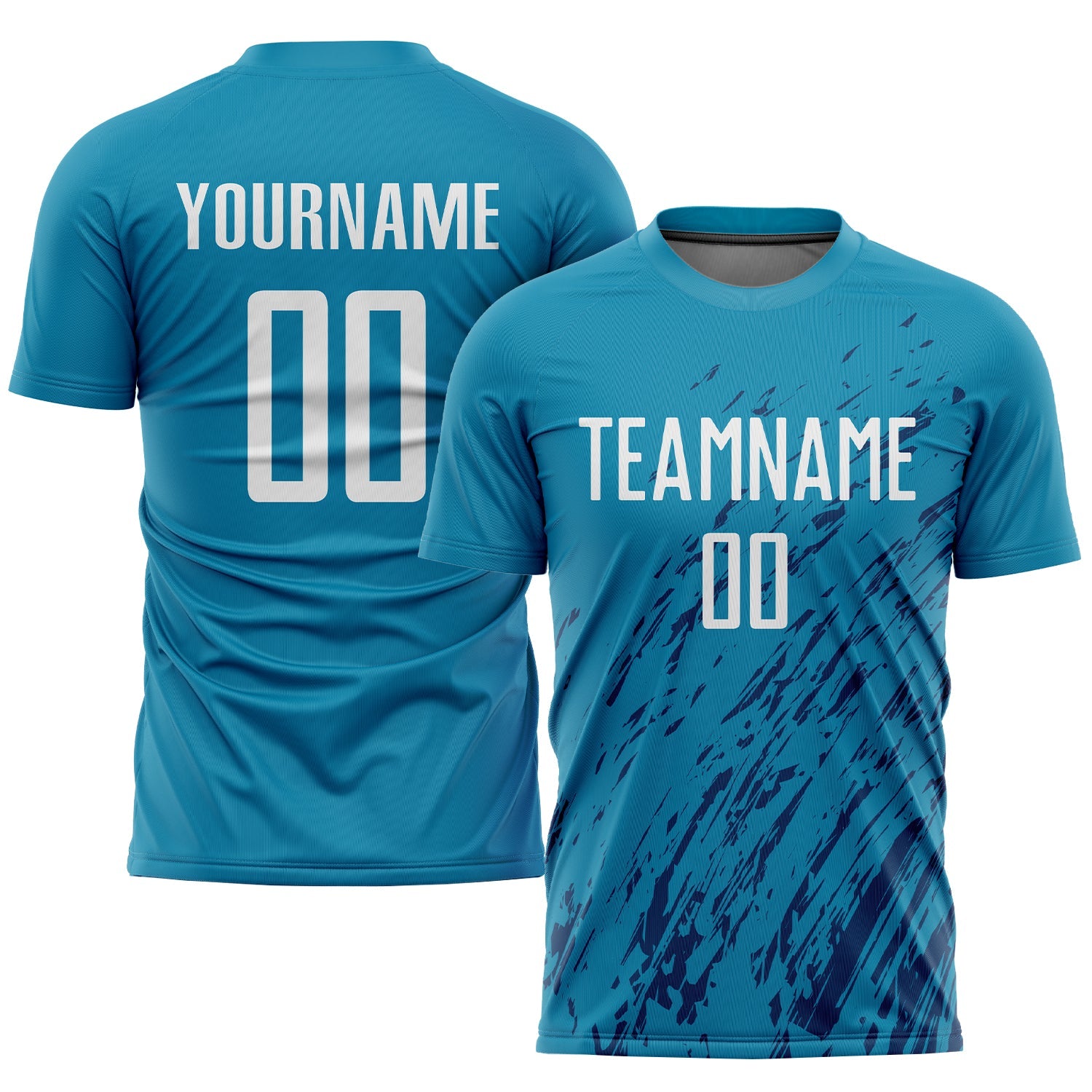 Custom Panther Blue White-Black Sublimation Soccer Uniform Jersey - Main View