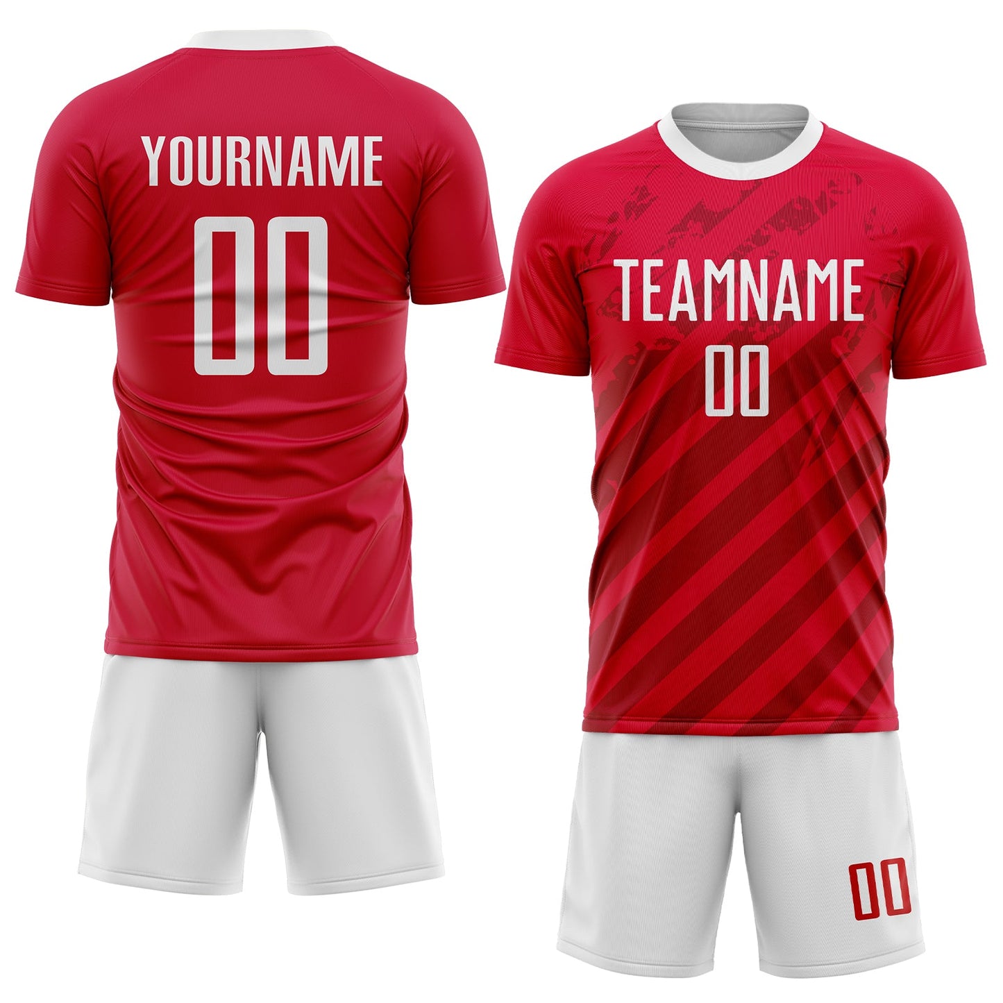 Custom Red White Sublimation Soccer Uniform Jersey view 2