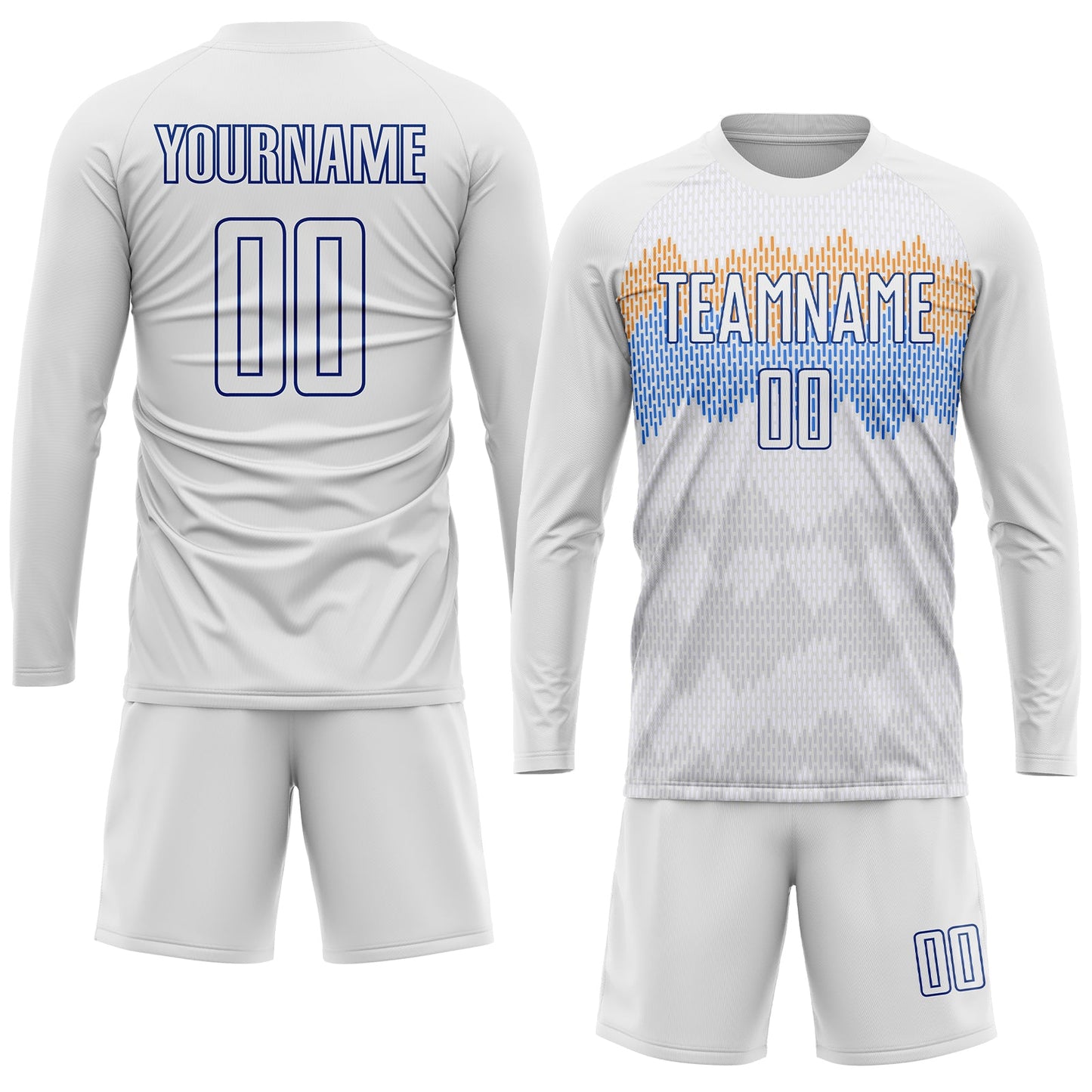 Custom White Royal Sublimation Soccer Uniform Jersey view 4